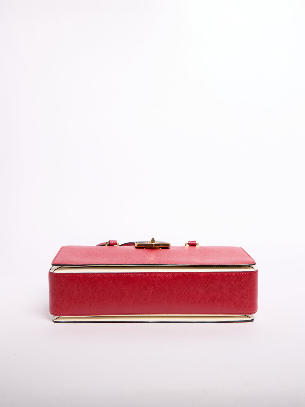 Prada Saffiano Leather Shoulder Bag Black/Red