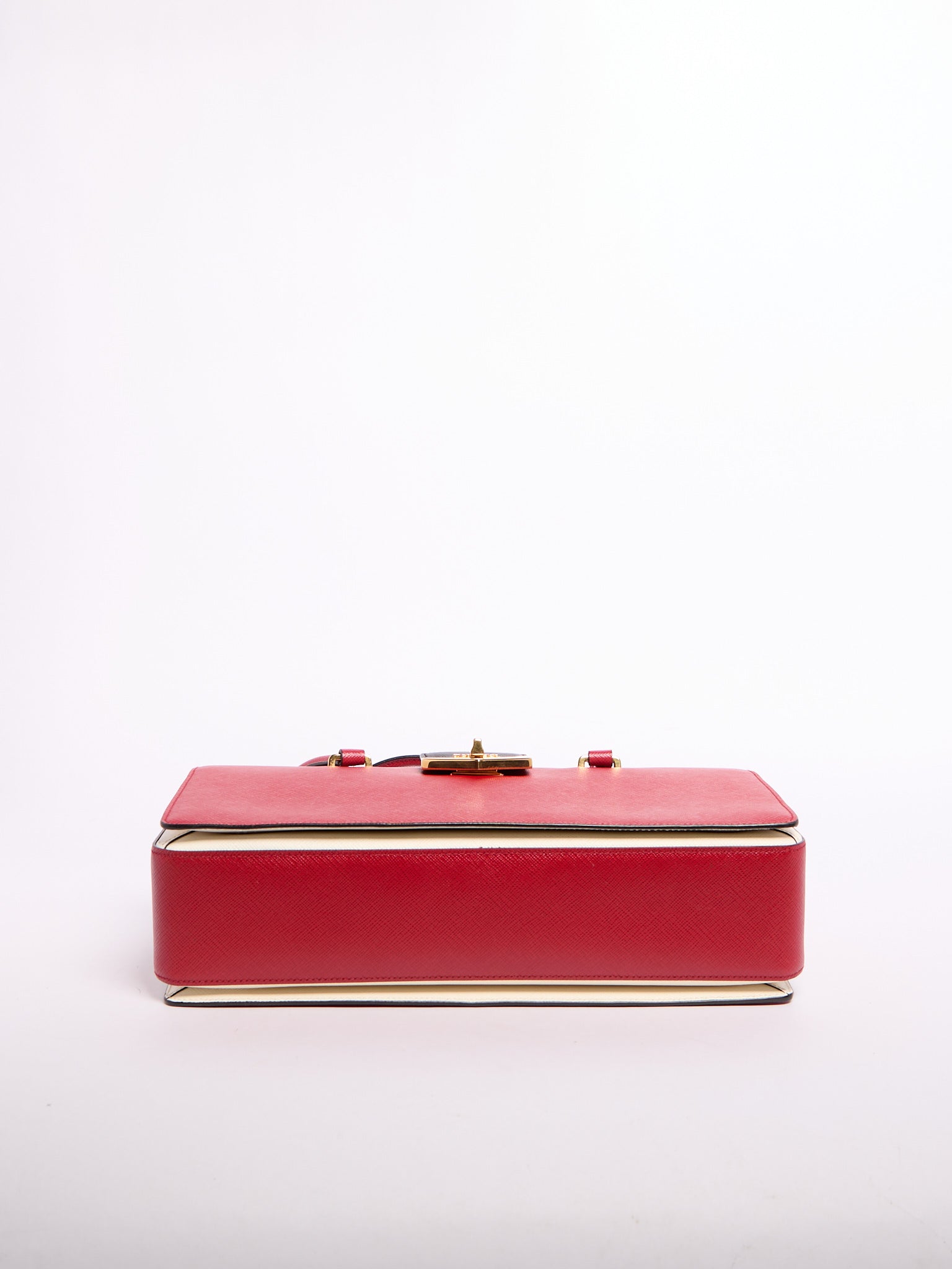 Prada Saffiano Leather Shoulder Bag Black/Red