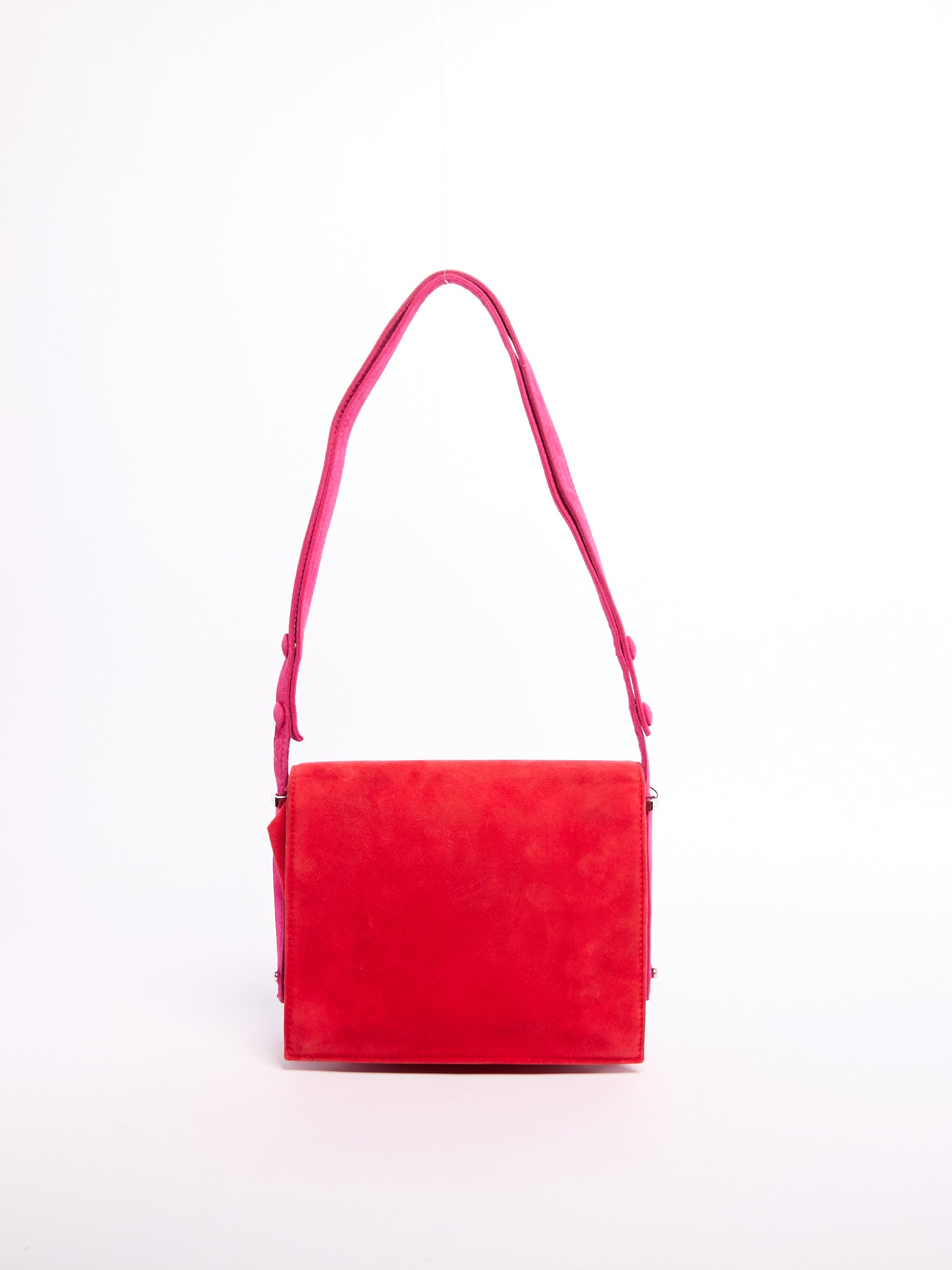 Fendi Red Pink FF Suede Crossbody