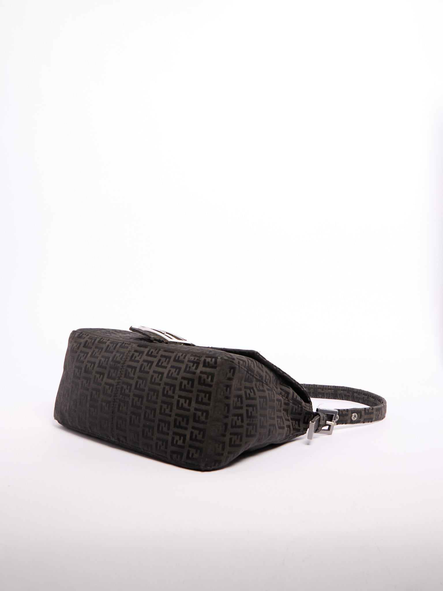 Fendi Black Monogram Mamma Baguette Zucchino Bag