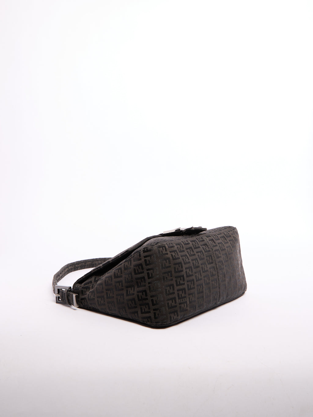Fendi Black Monogram Mamma Baguette Zucchino Bag