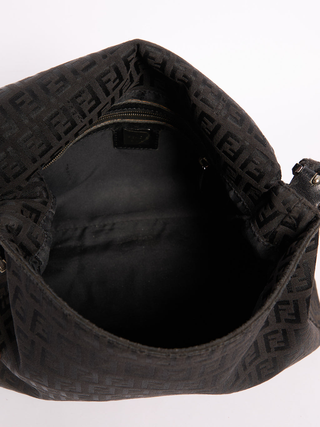 Fendi Black Monogram Mamma Baguette Zucchino Bag