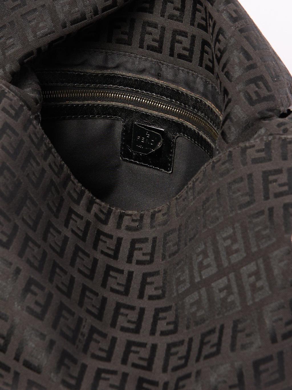Fendi Black Monogram Mamma Baguette Zucchino Bag