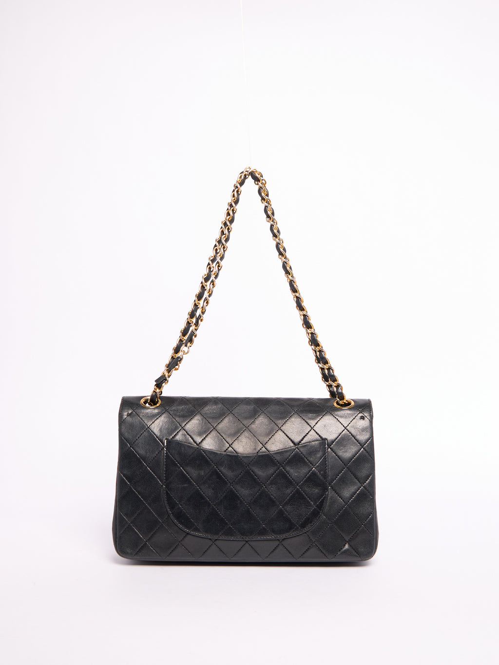 90’s Chanel Lambskin Black Classic Double Flap Bag 24K Gold Hardware