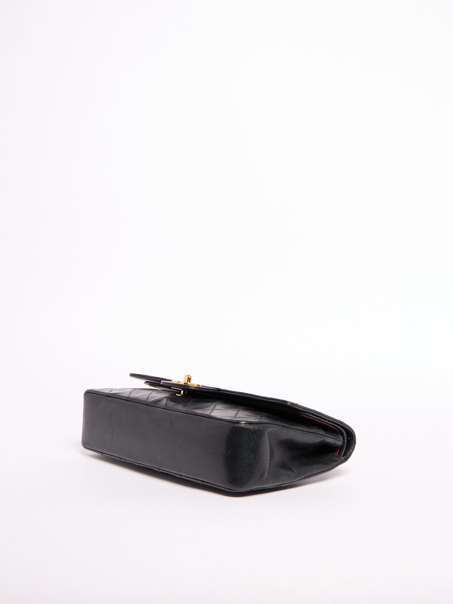 90’s Chanel Lambskin Black Classic Double Flap Bag 24K Gold Hardware