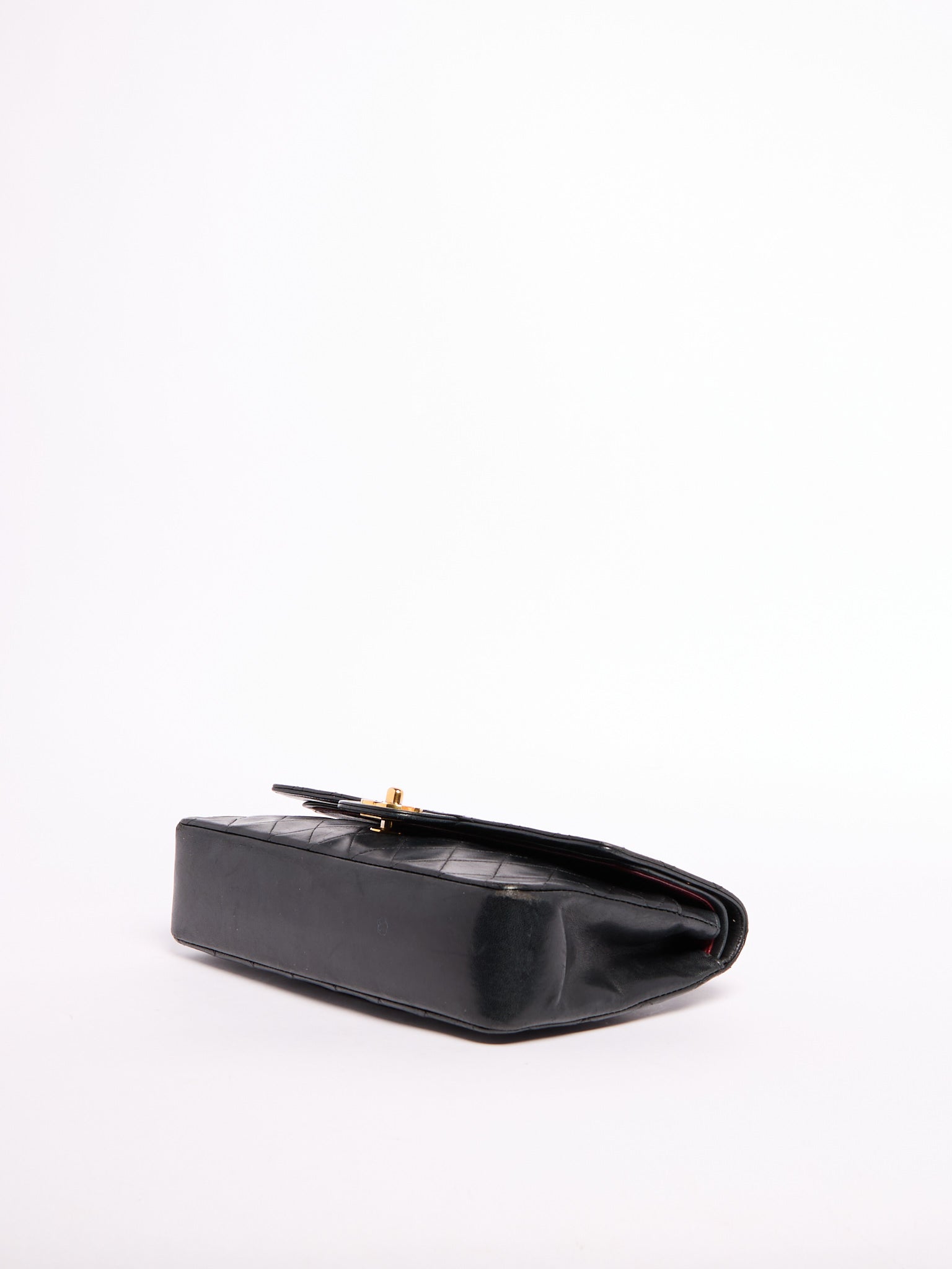 90’s Chanel Lambskin Black Classic Double Flap Bag 24K Gold Hardware