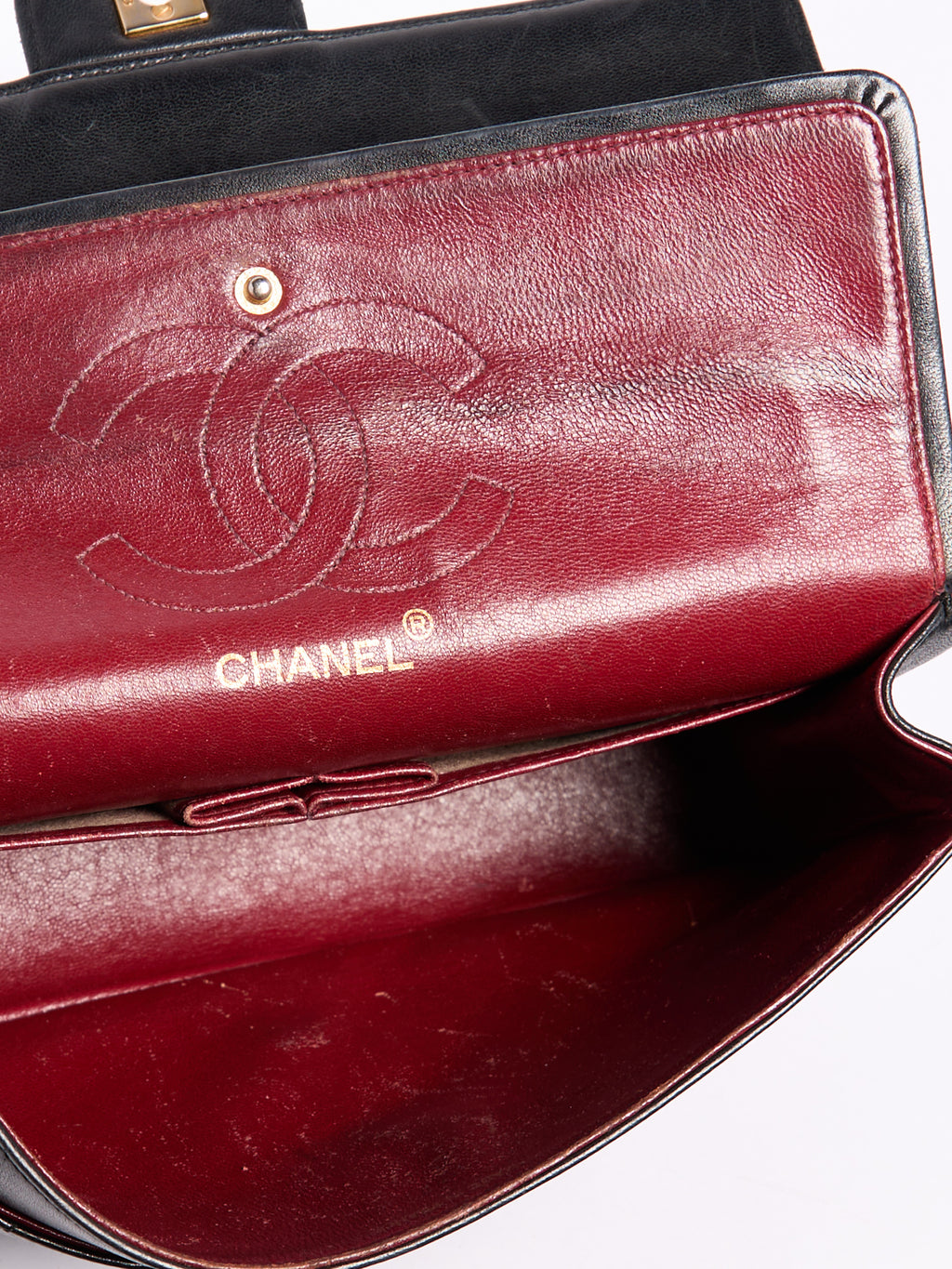 90’s Chanel Lambskin Black Classic Double Flap Bag 24K Gold Hardware