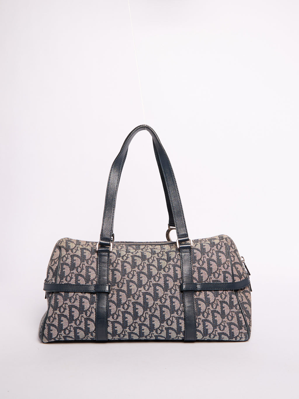 Christian Dior Navy Trotter Print Bag w/ Charms