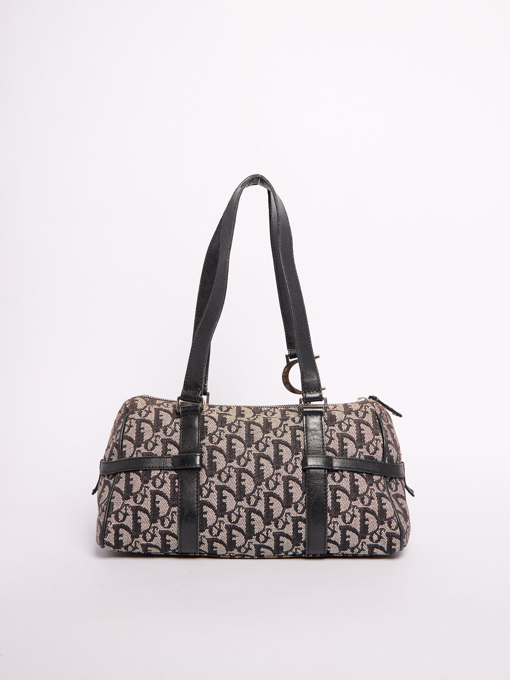 Christian Dior Navy Bowler Trotter Handbag