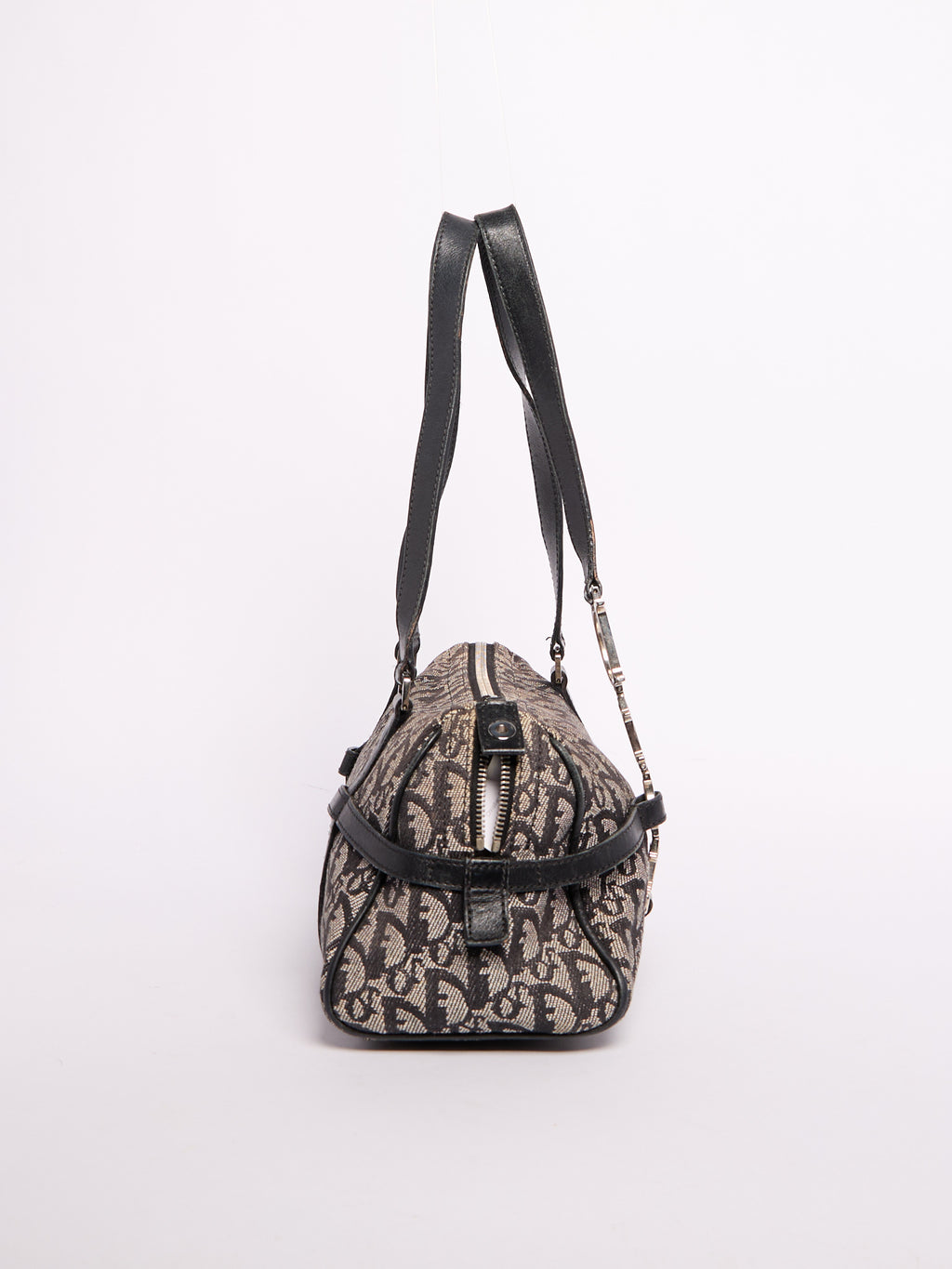 Christian Dior Navy Bowler Trotter Handbag