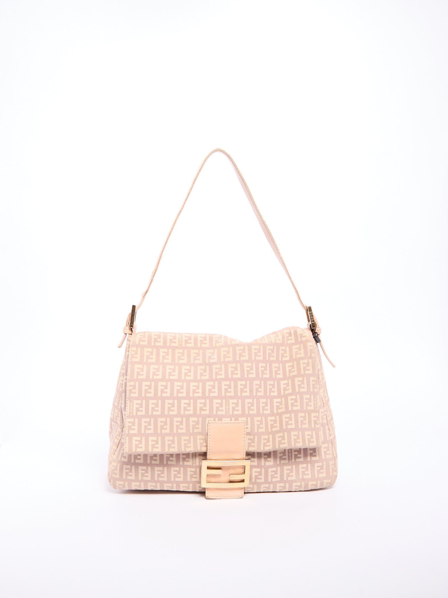 Fendi Pink Monogram Mamma Baguette Zucchino Shoulder Bag