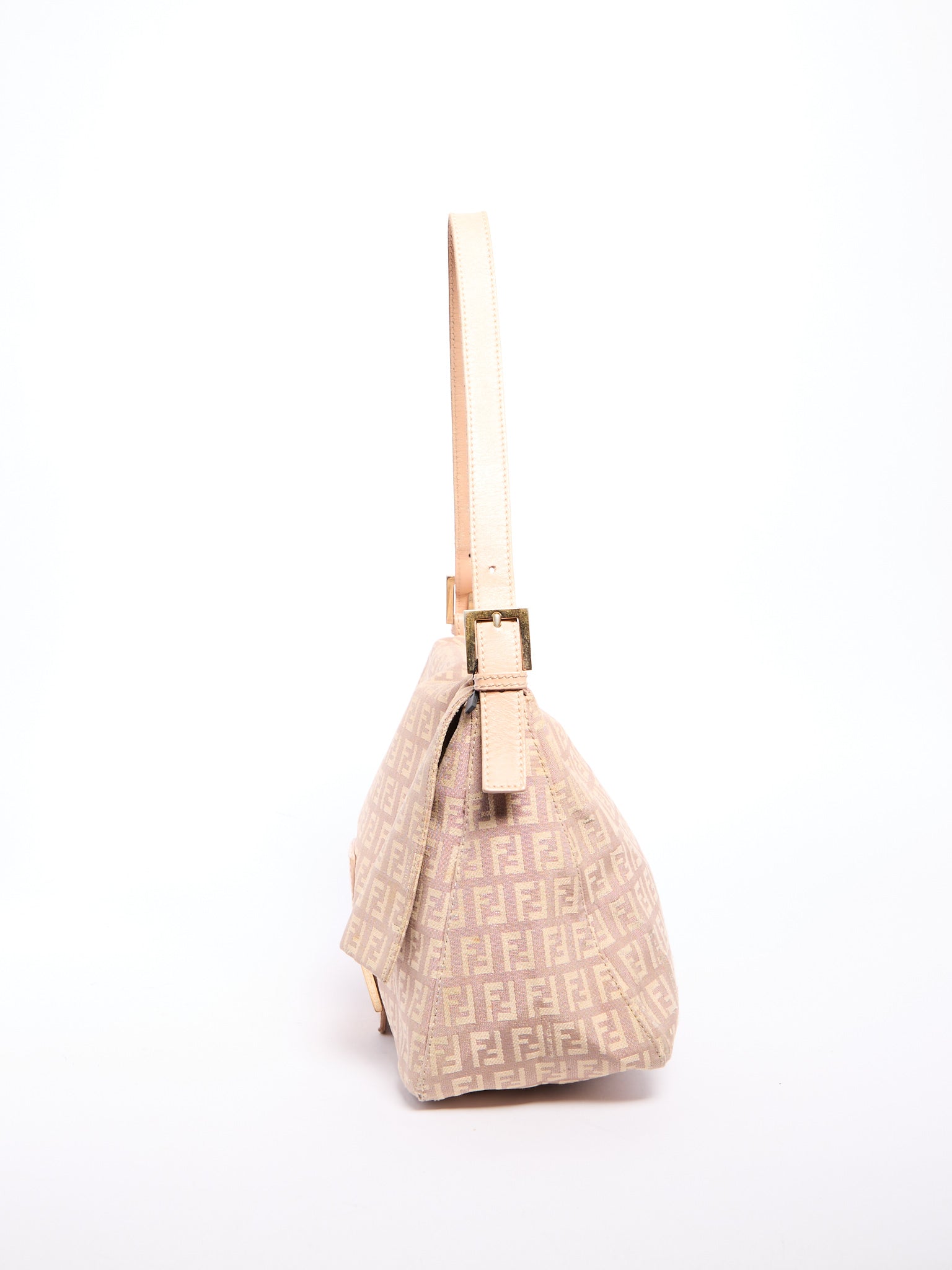 Fendi Pink Monogram Mamma Baguette Zucchino Shoulder Bag