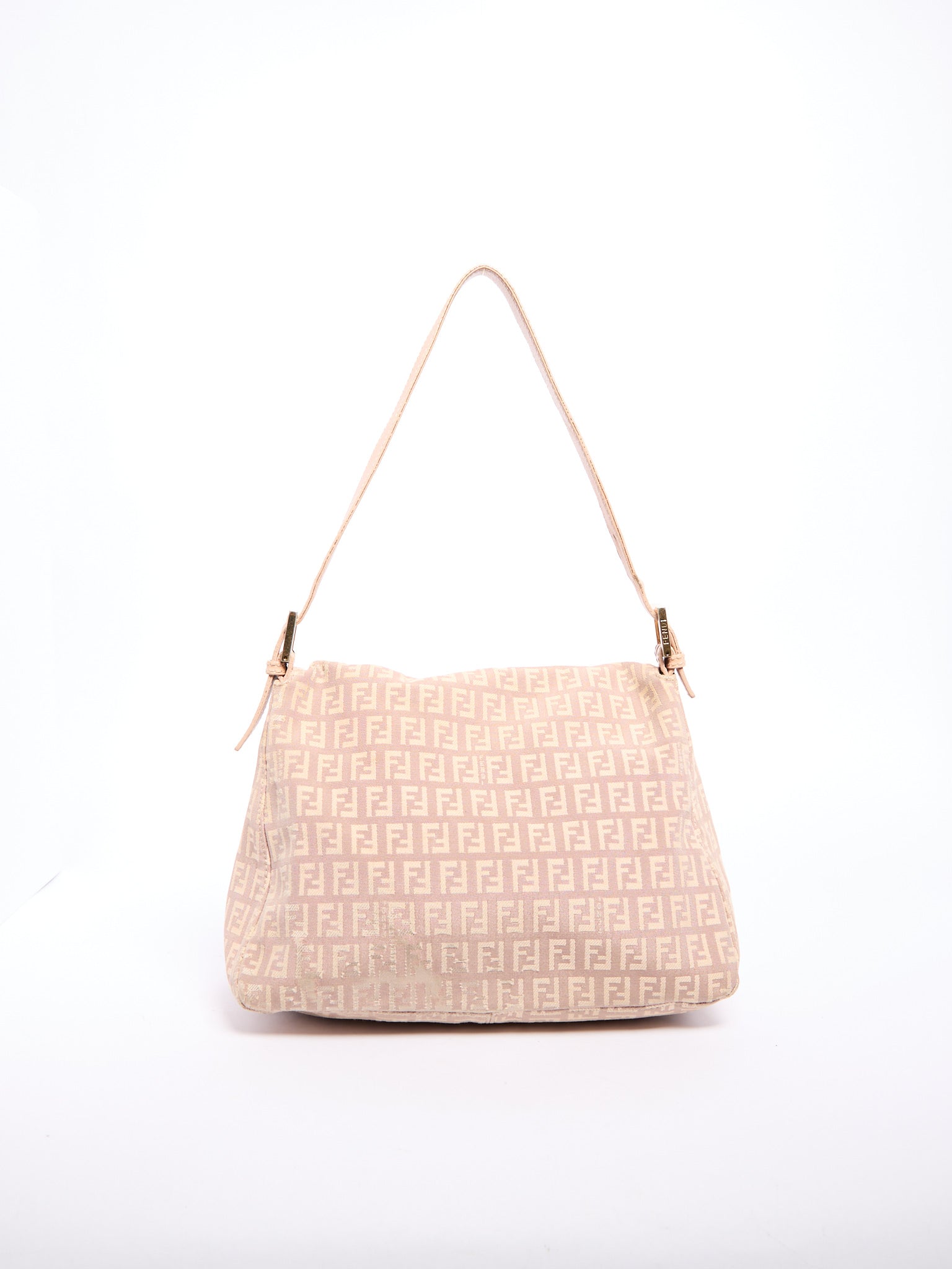 Fendi Pink Monogram Mamma Baguette Zucchino Shoulder Bag