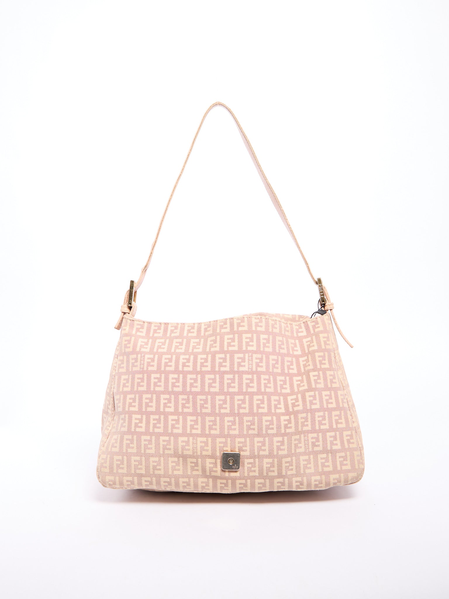Fendi Pink Monogram Mamma Baguette Zucchino Shoulder Bag