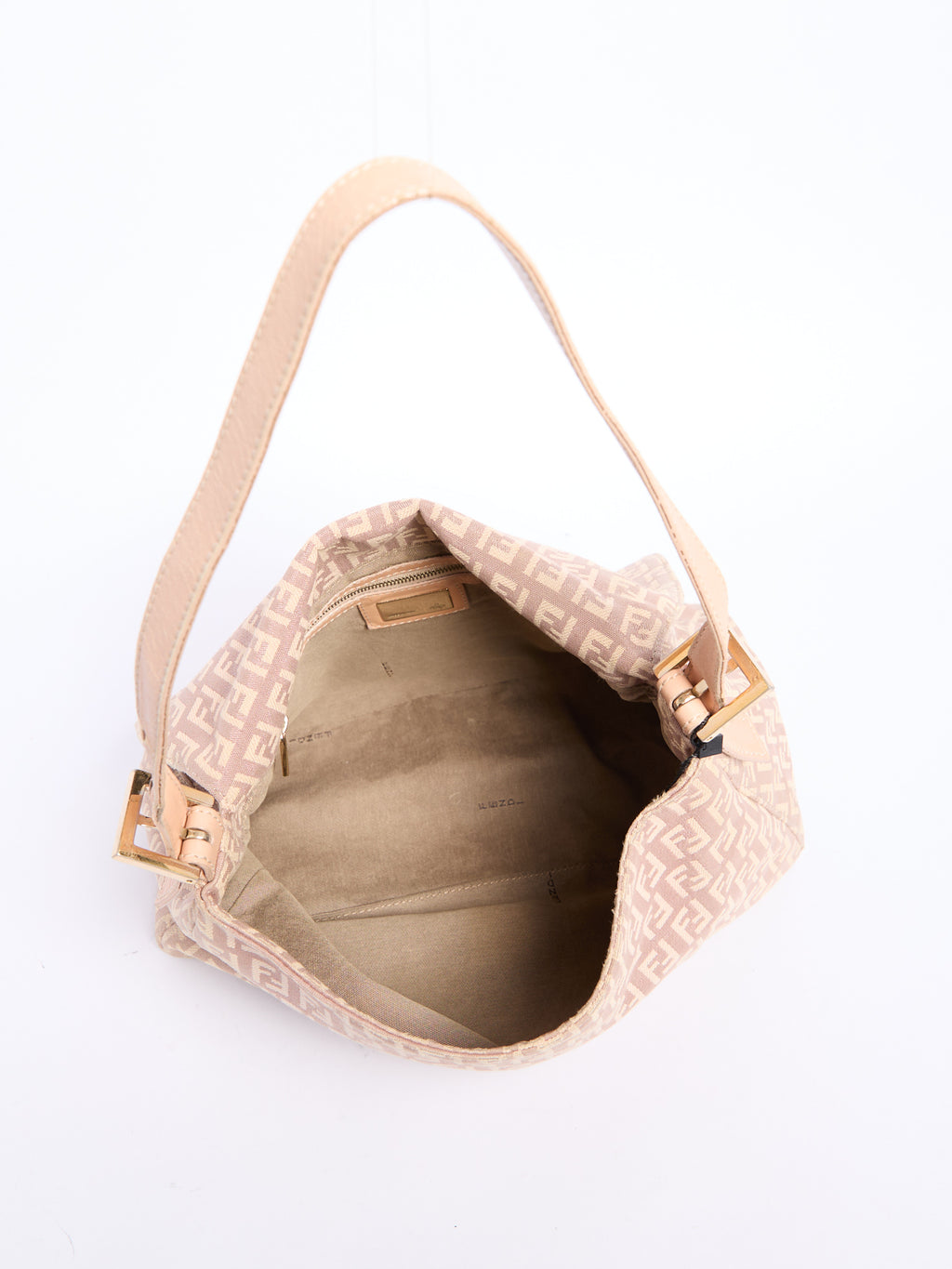 Fendi Pink Monogram Mamma Baguette Zucchino Shoulder Bag
