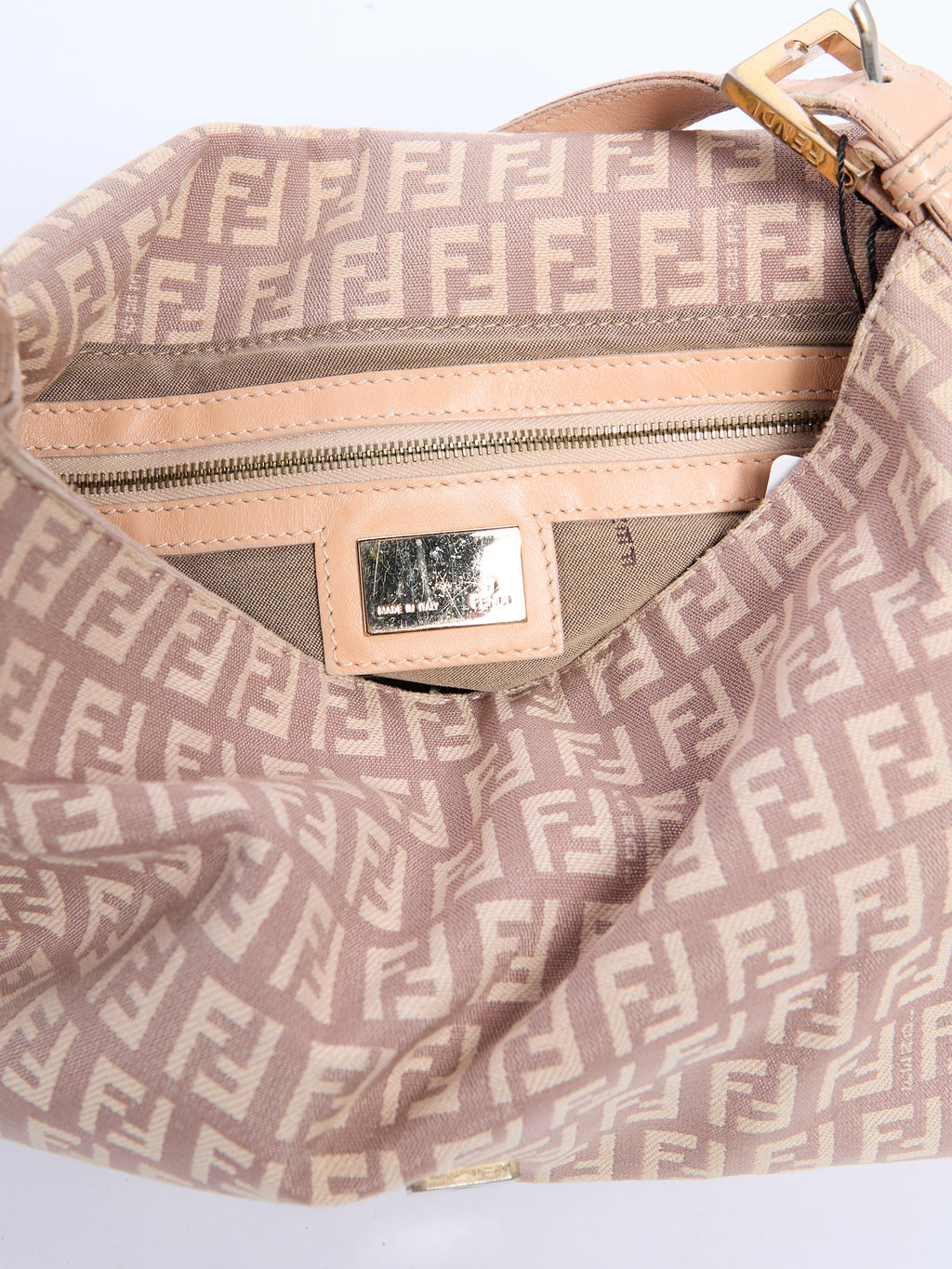 Fendi Pink Monogram Mamma Baguette Zucchino Shoulder Bag