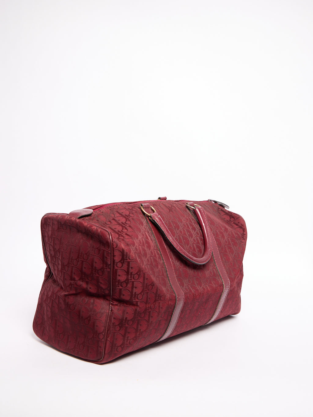 Christian Dior Red Nylon Trotter Boston Bag
