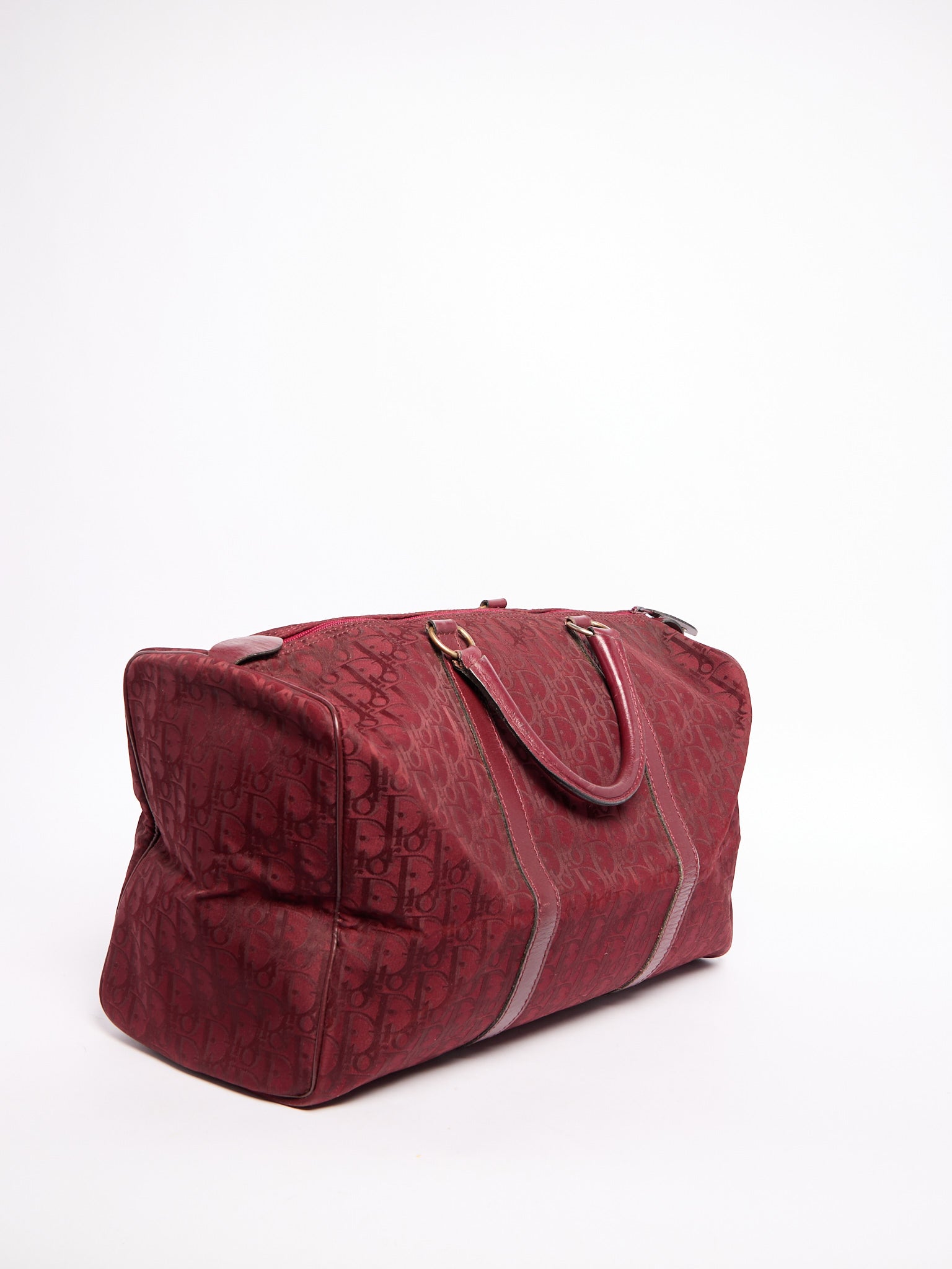 Christian Dior Red Nylon Trotter Boston Bag