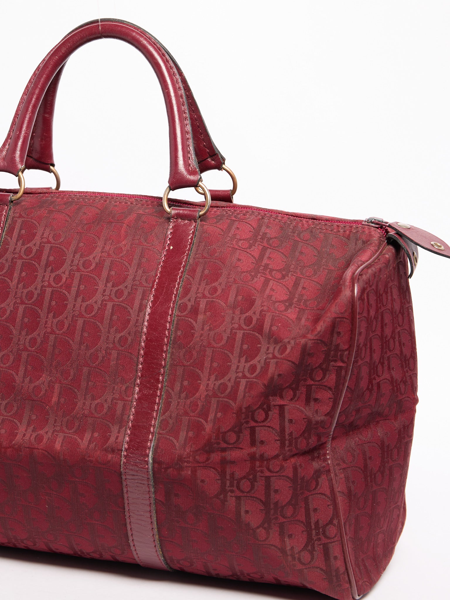 Christian Dior Red Nylon Trotter Boston Bag