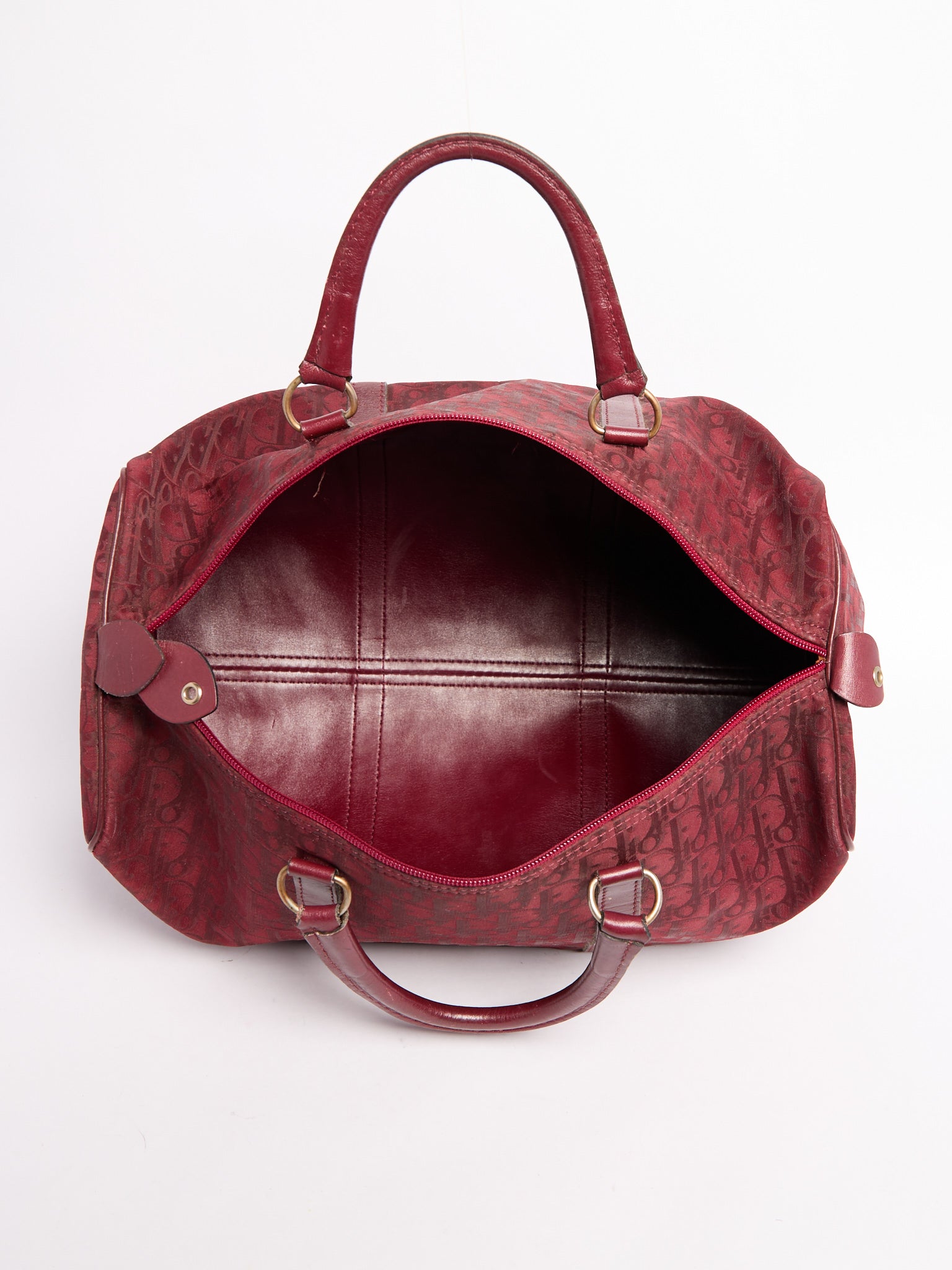 Christian Dior Red Nylon Trotter Boston Bag
