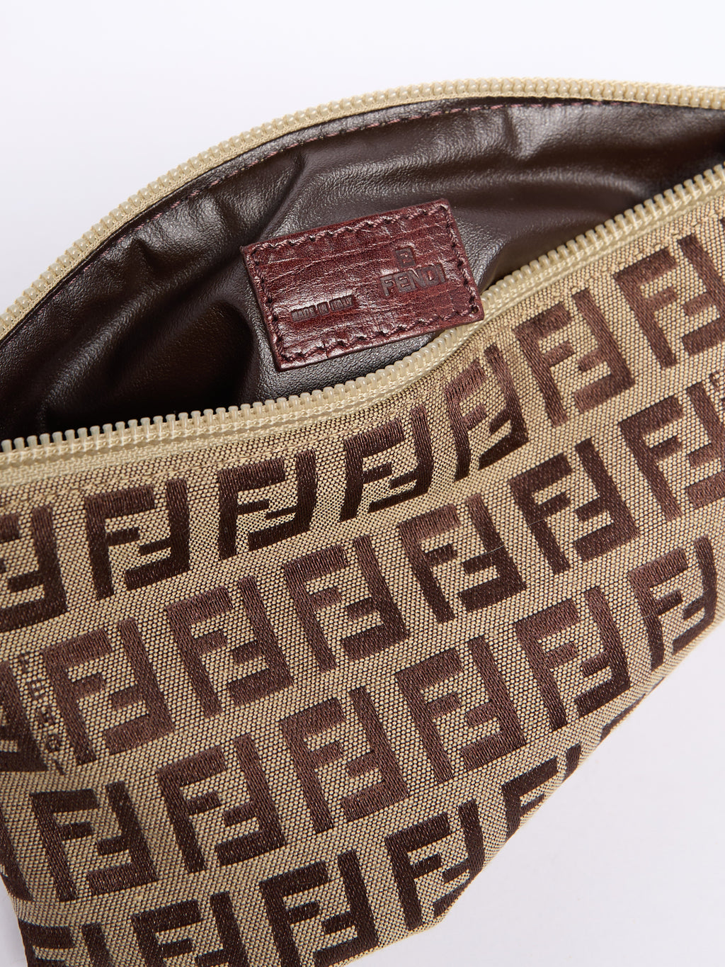Fendi Brown/Grey Monogram Pouch