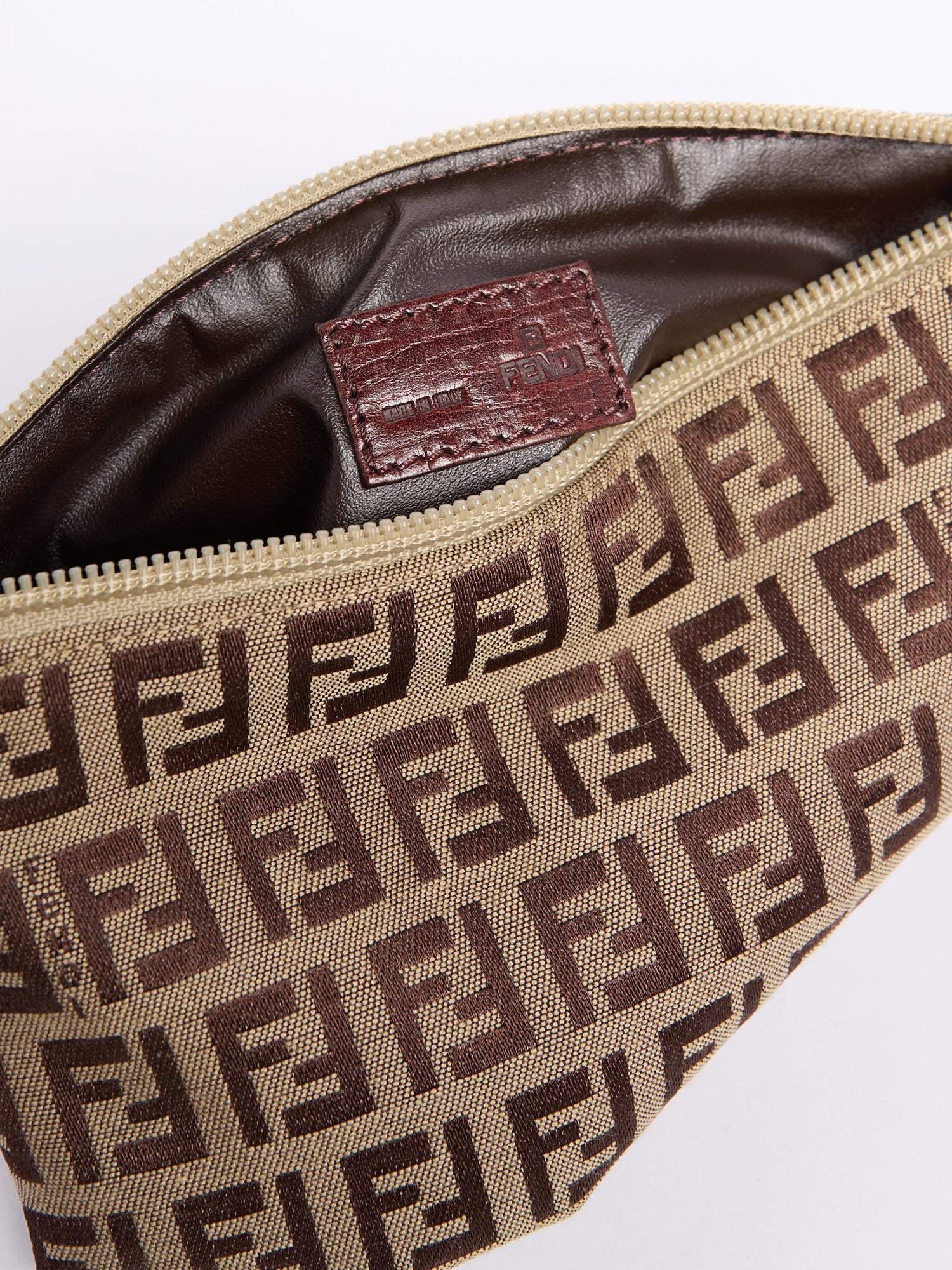Fendi Brown/Grey Monogram Pouch