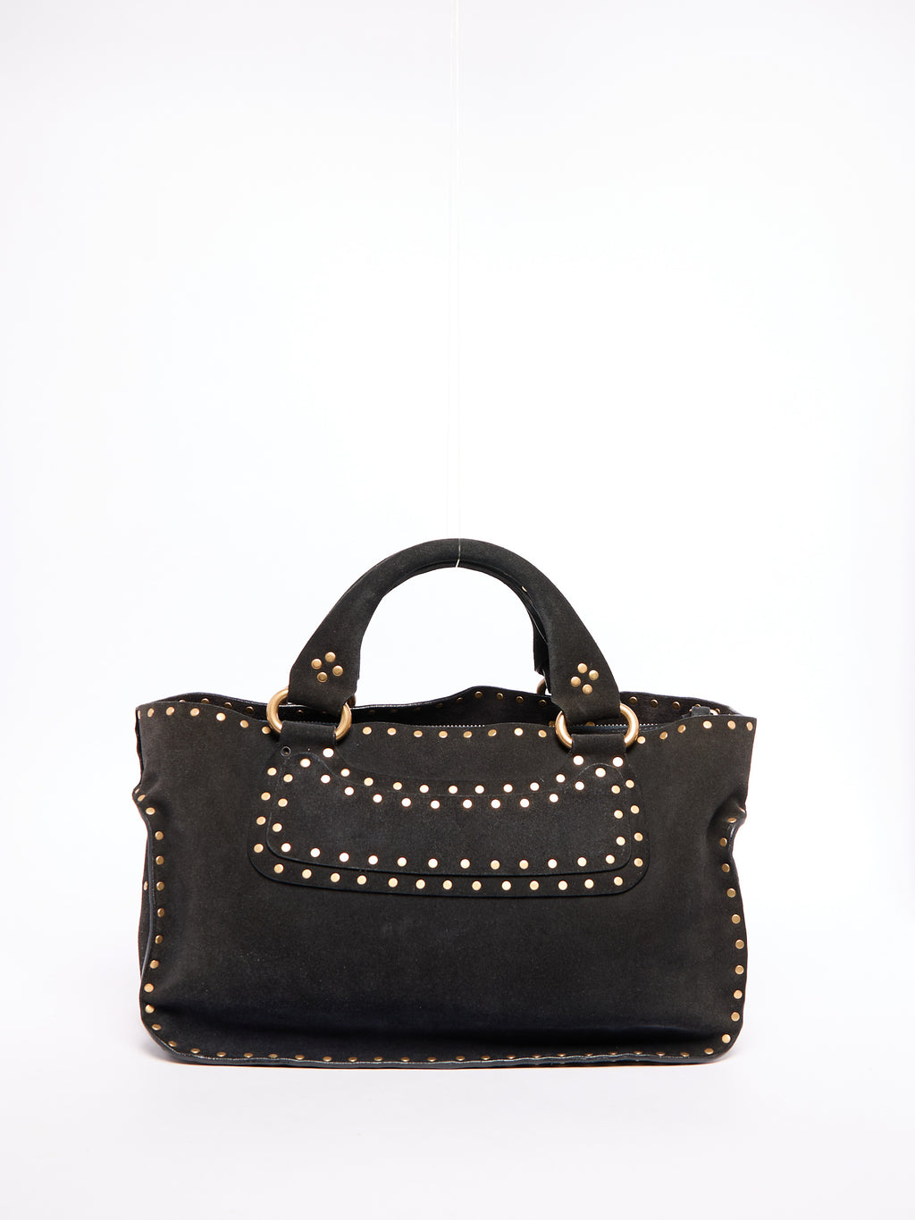 Celine Black Suede Boogie Bag w/ Studs