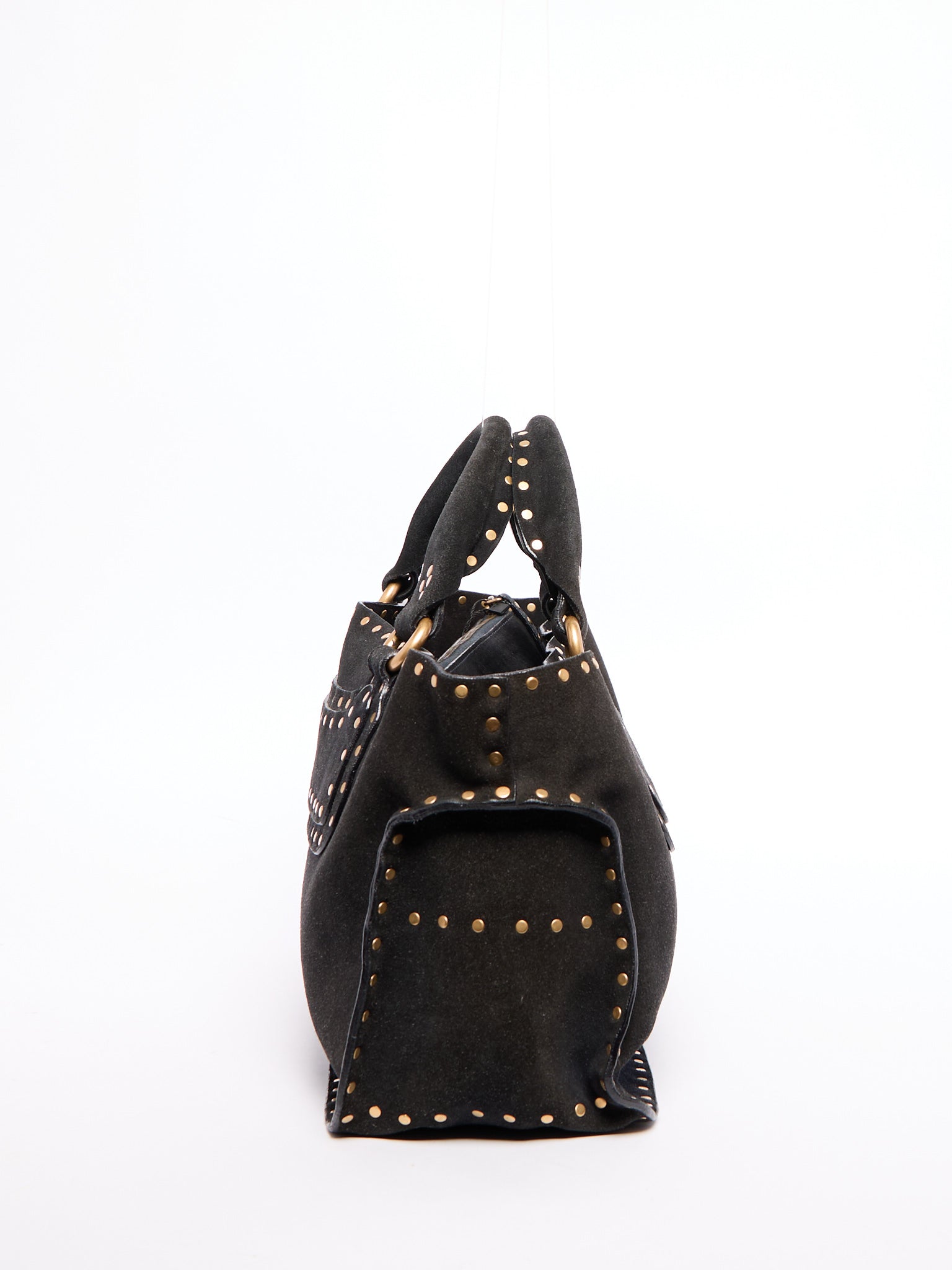 Celine Black Suede Boogie Bag w/ Studs