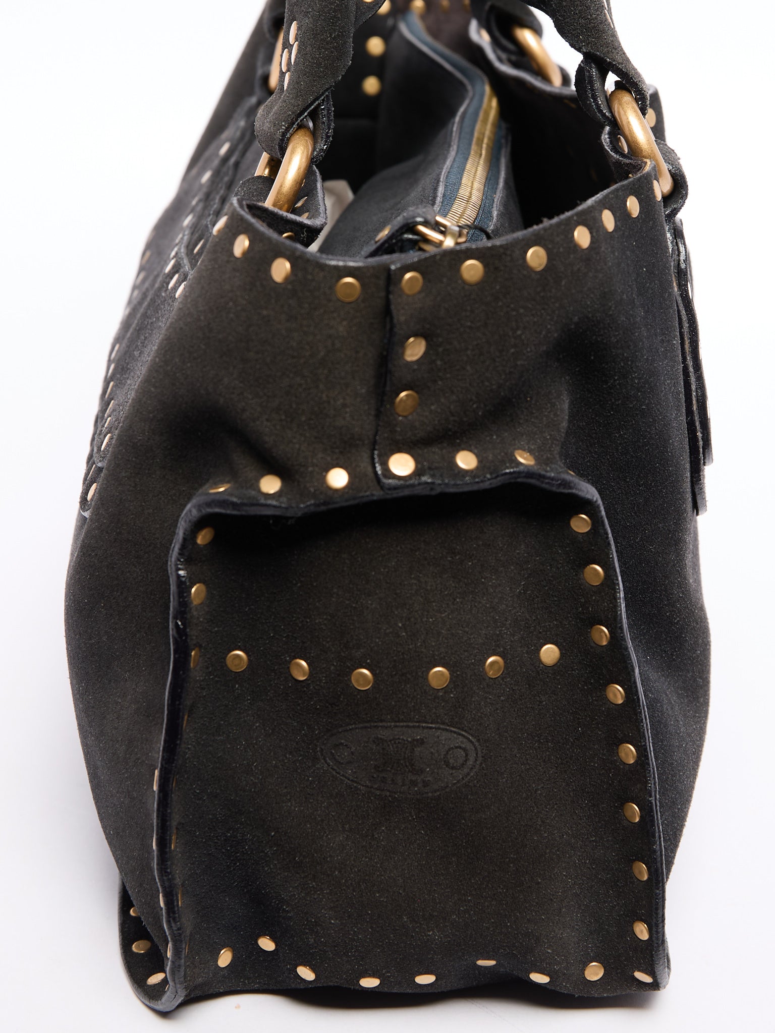 Celine Black Suede Boogie Bag w/ Studs