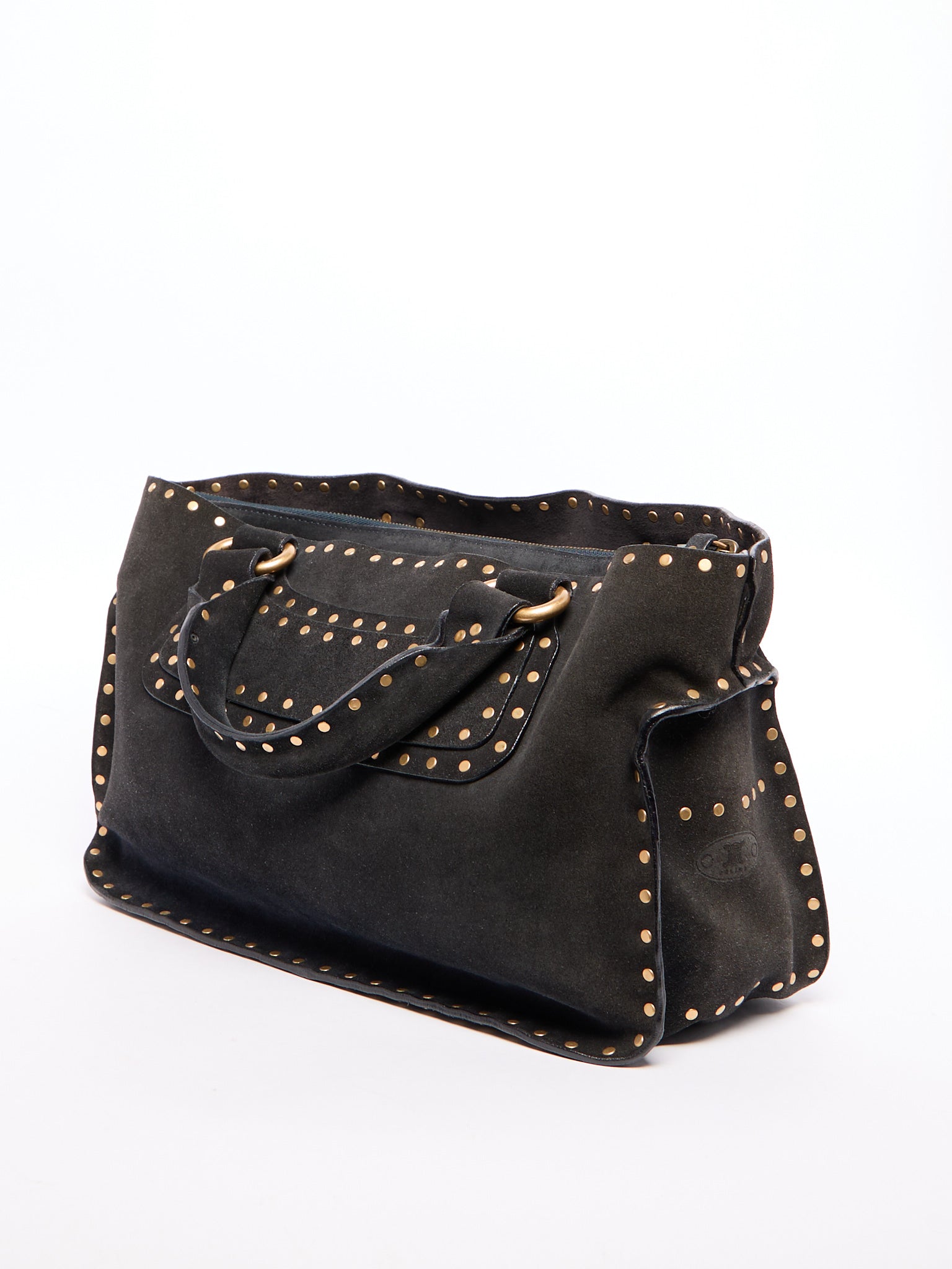 Celine Black Suede Boogie Bag w/ Studs