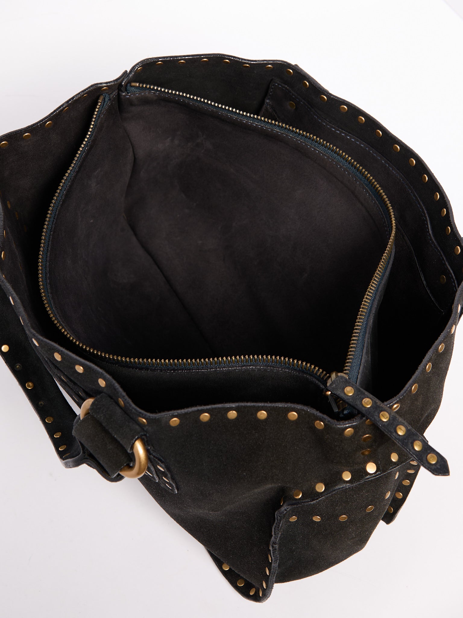 Celine Black Suede Boogie Bag w/ Studs