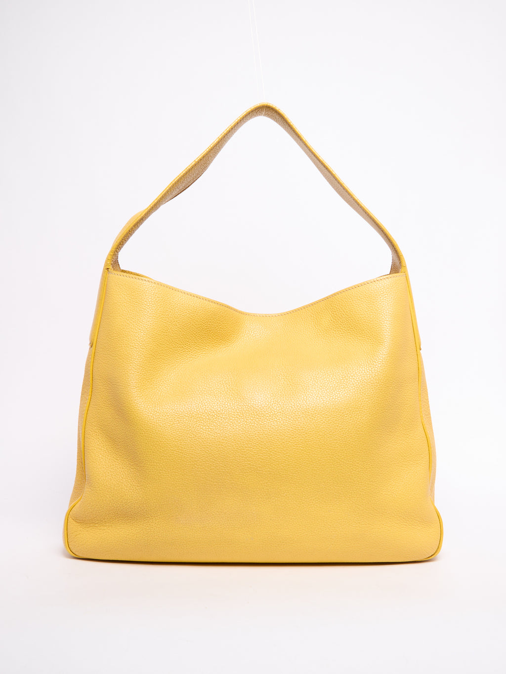Prada Yellow Pebbled Leather Hobo Bag