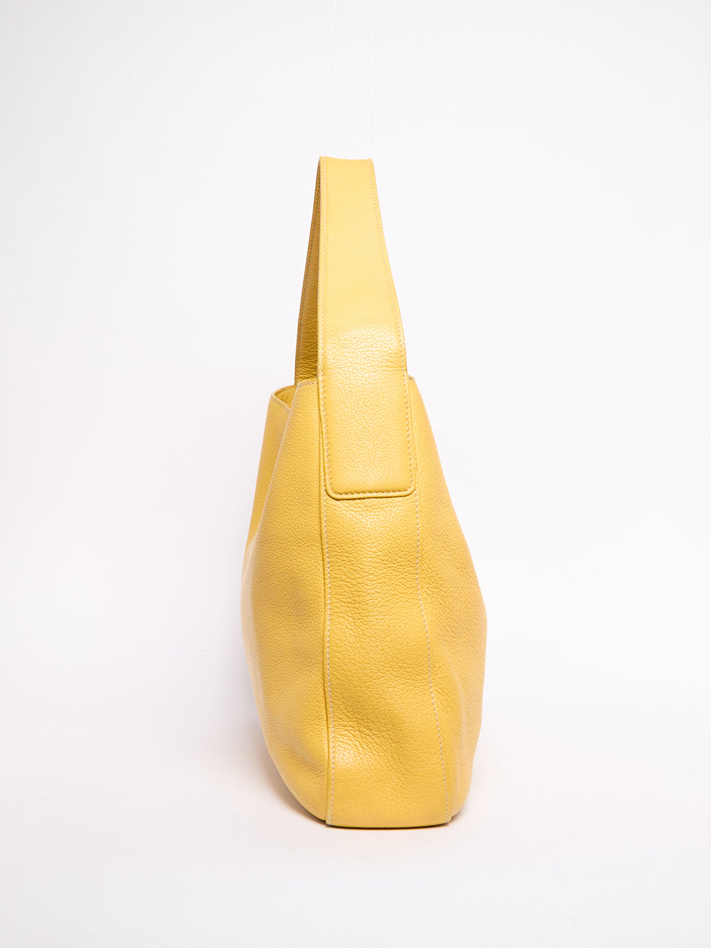 Prada Yellow Pebbled Leather Hobo Bag