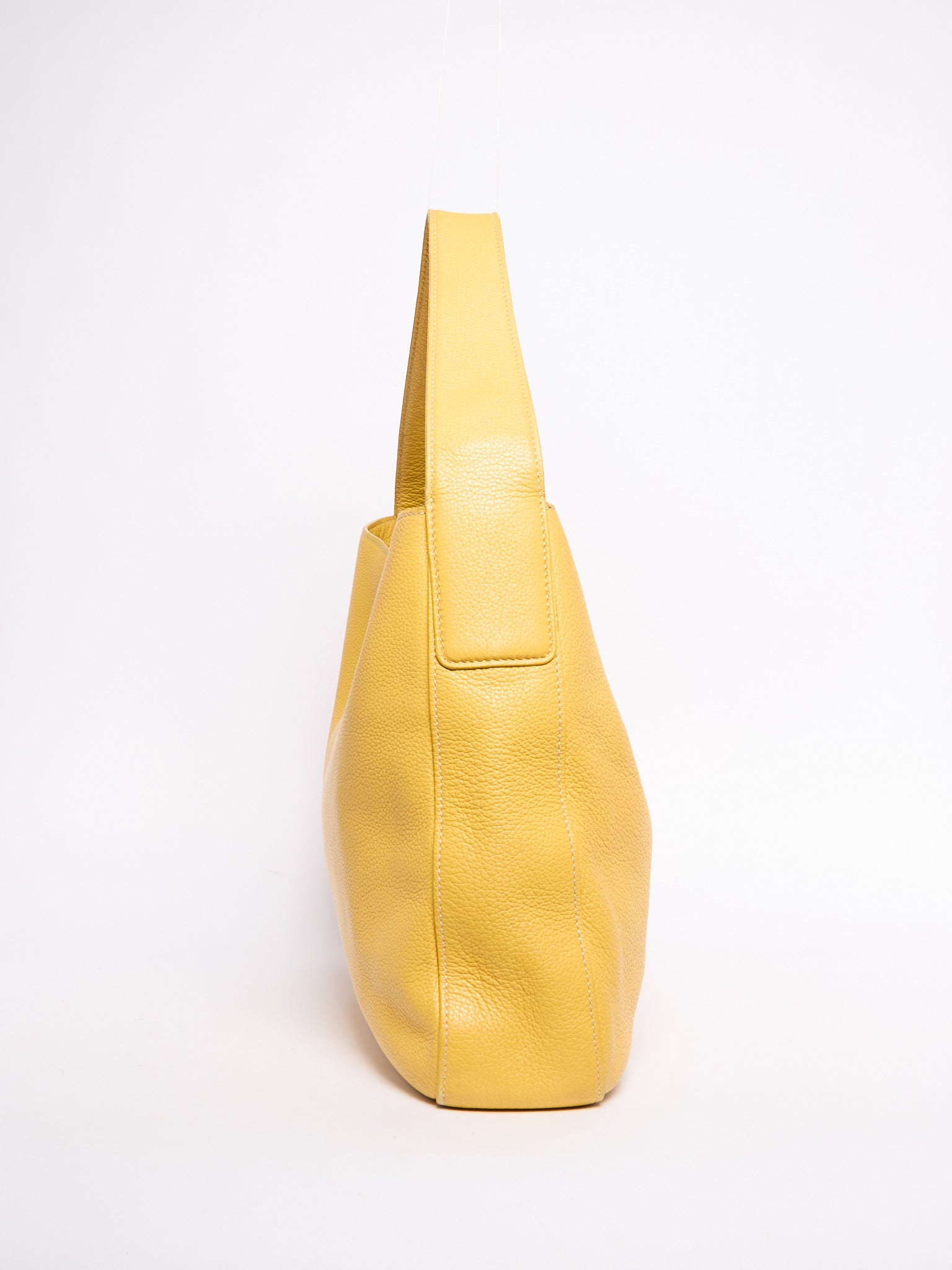 Prada Yellow Pebbled Leather Hobo Bag