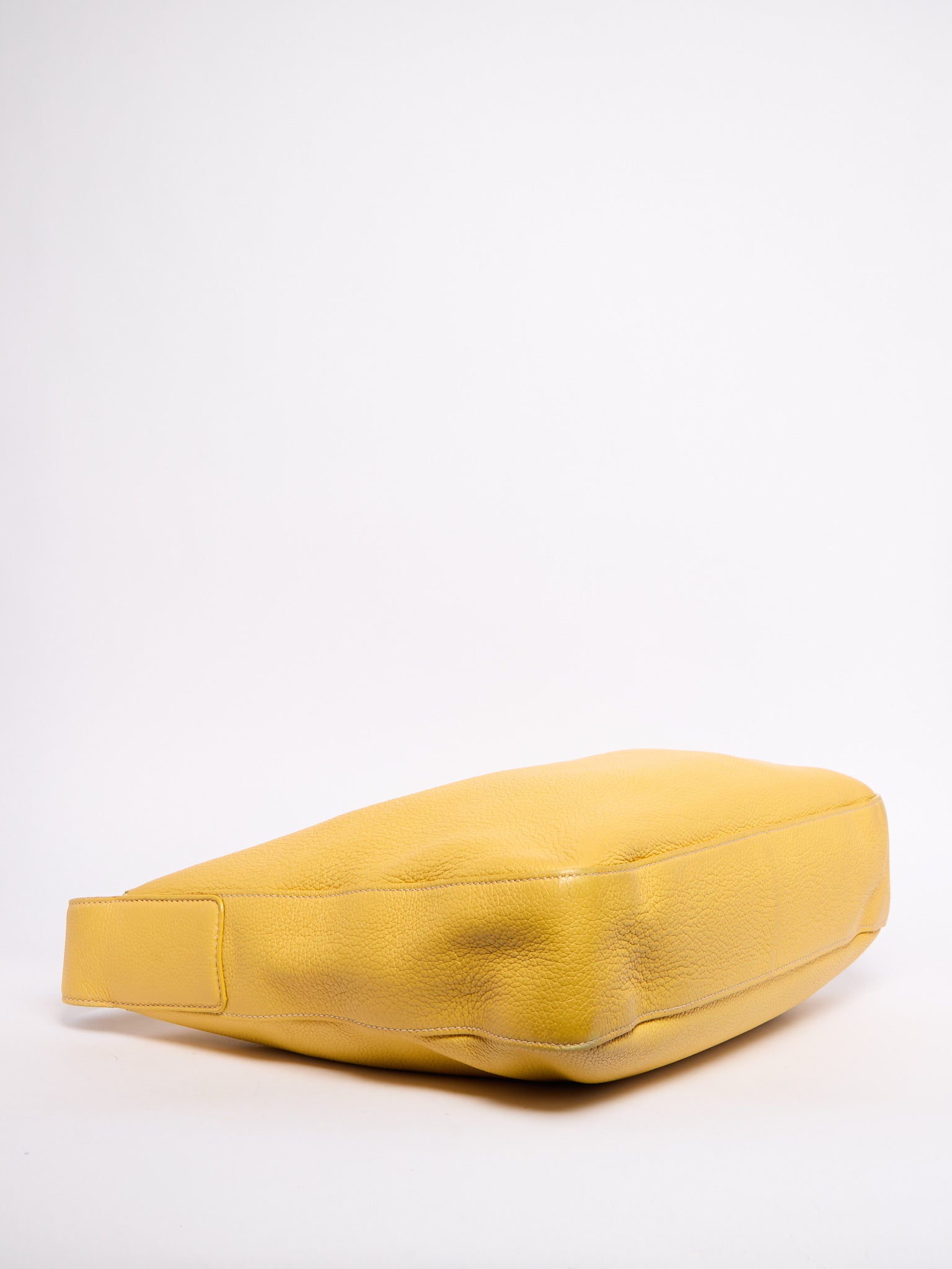 Prada Yellow Pebbled Leather Hobo Bag