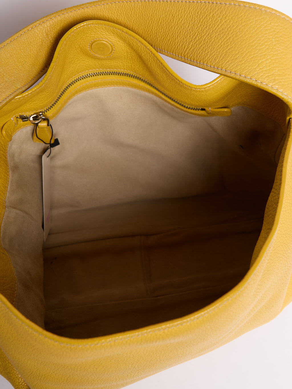 Prada Yellow Pebbled Leather Hobo Bag