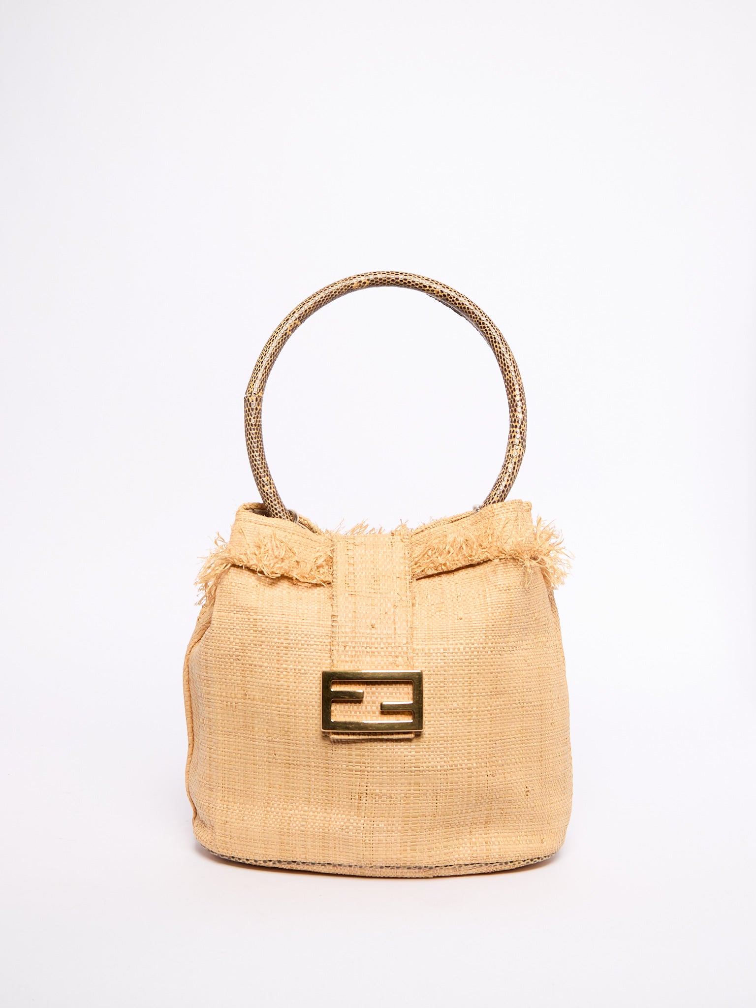 Fendi Raffia Bucket Bag
