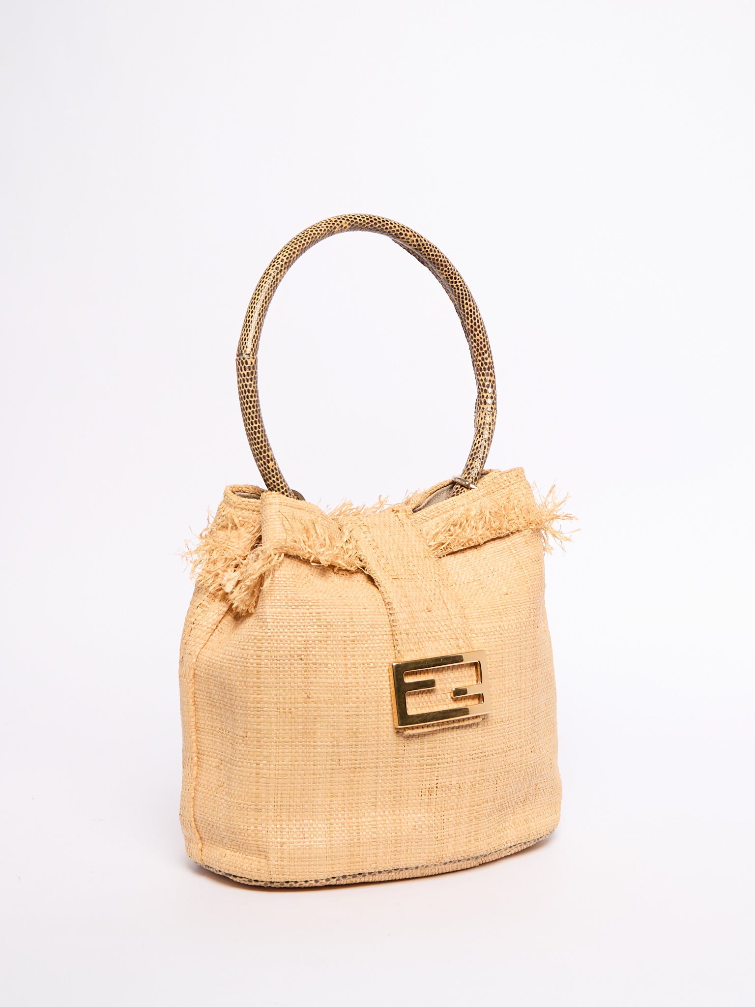 Fendi Raffia Bucket Bag