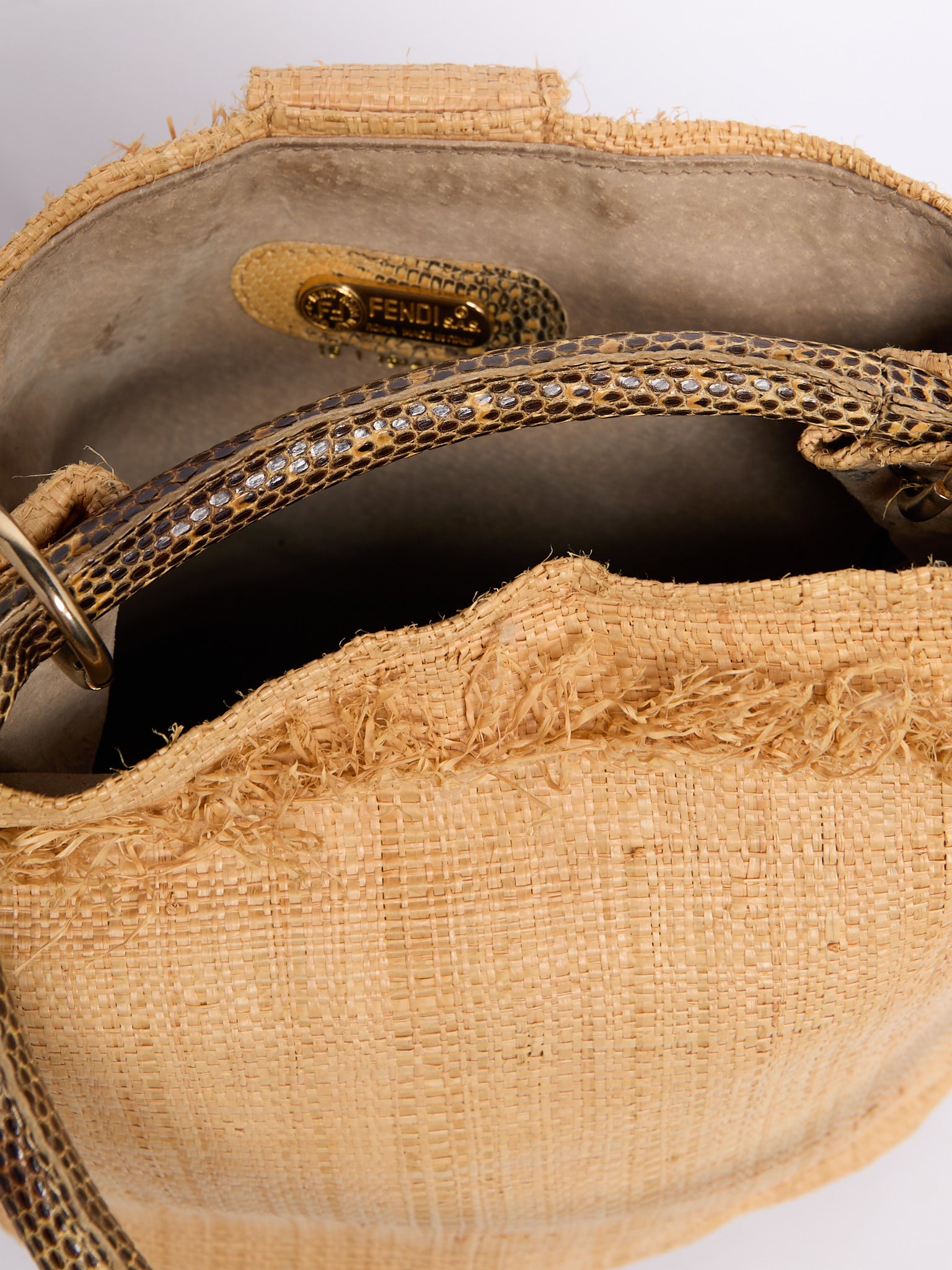 Fendi Raffia Bucket Bag