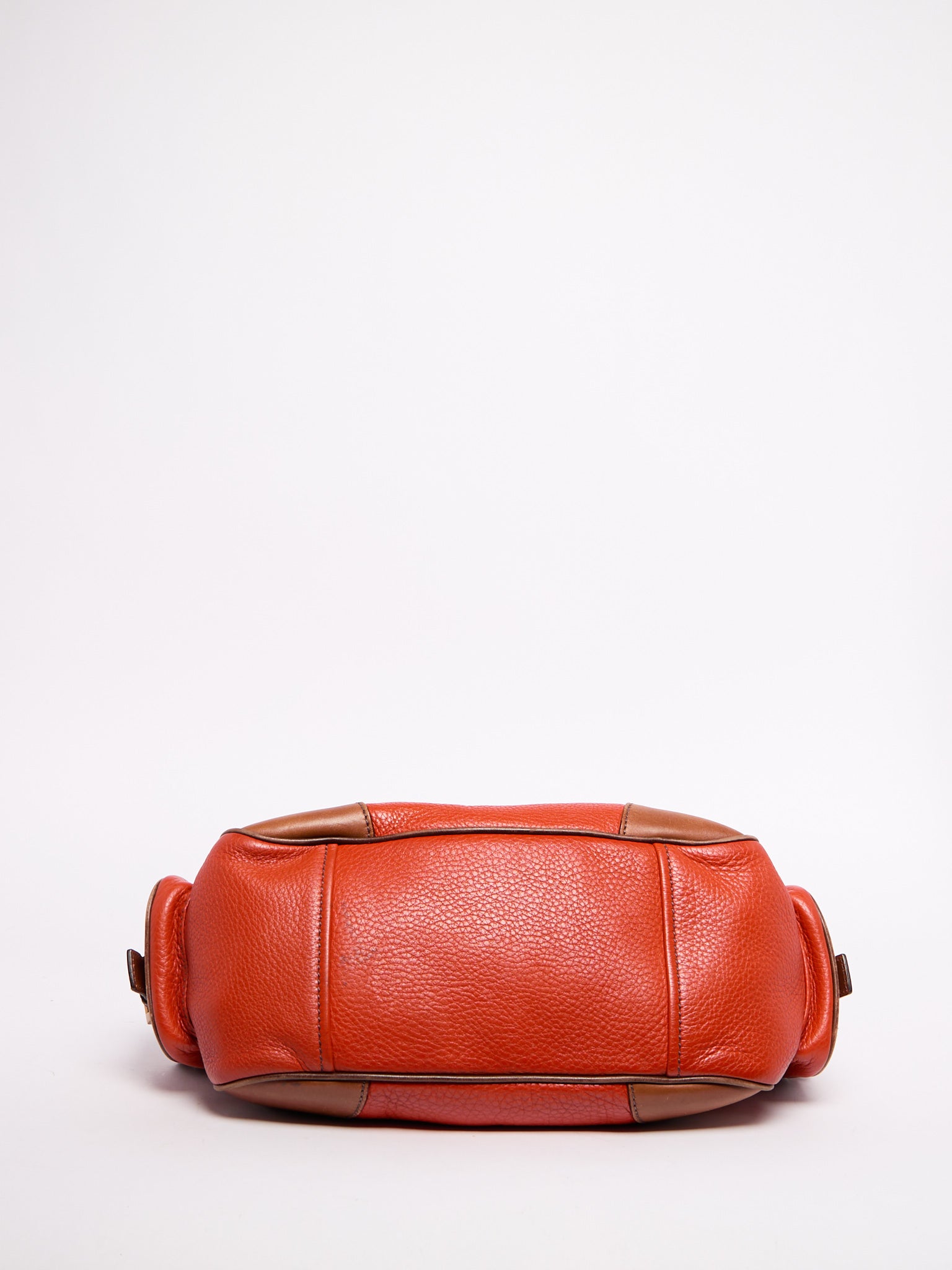 Prada Orange Leather Shoulder Bag w/ Pockets