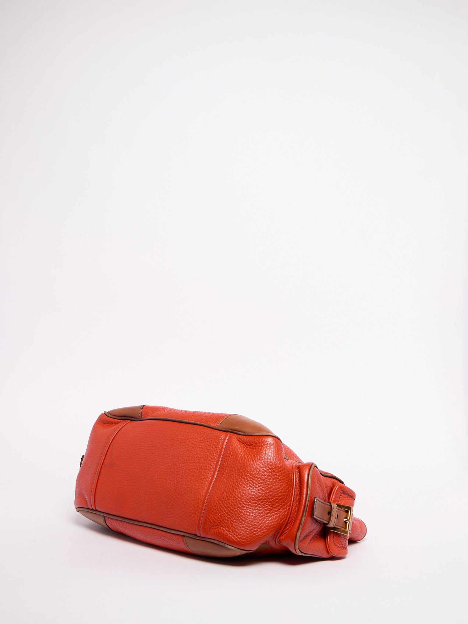 Prada Orange Leather Shoulder Bag w/ Pockets