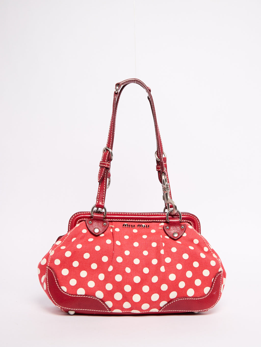 Miu Miu Red Polka Dot Shoulder Bag