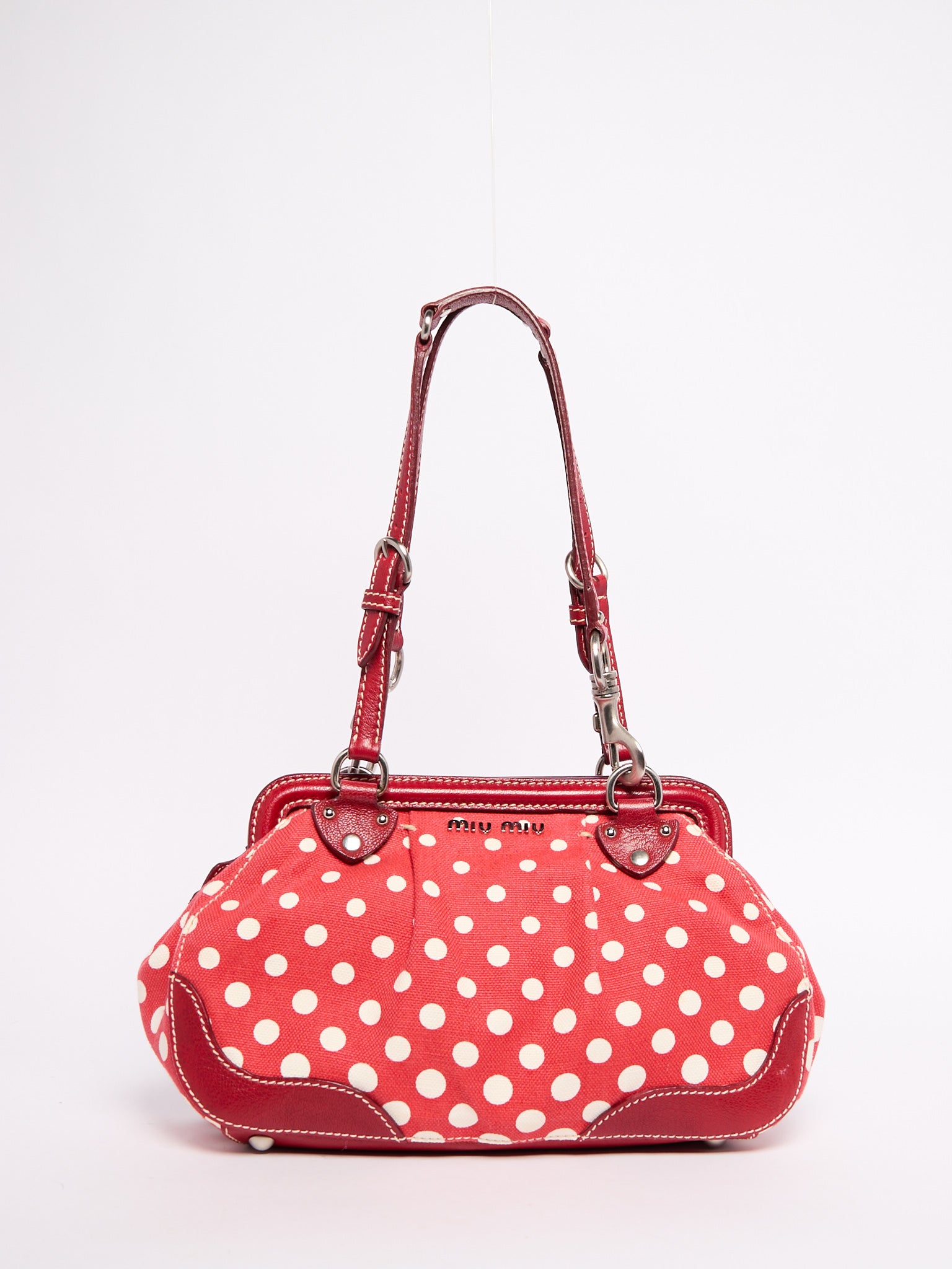 Miu Miu Red Polka Dot Shoulder Bag