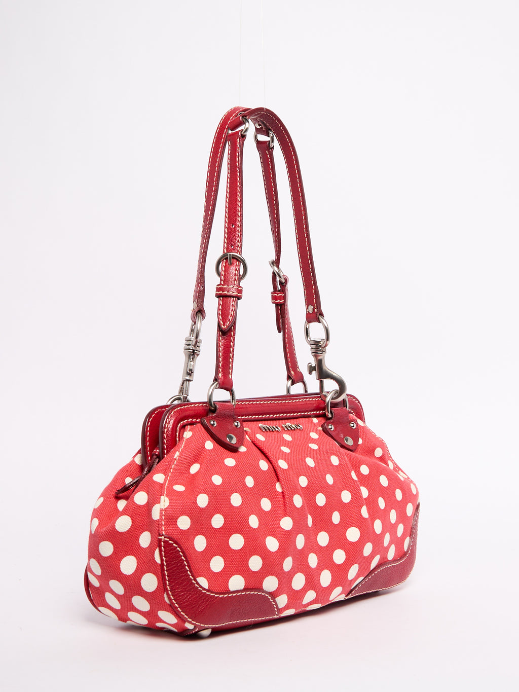 Miu Miu Red Polka Dot Shoulder Bag