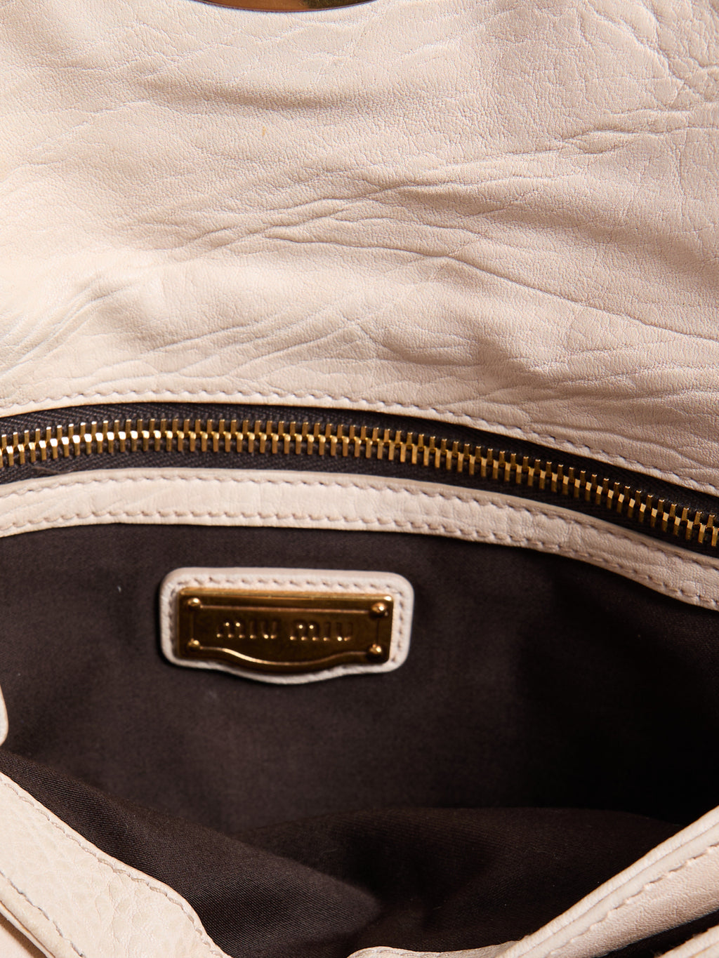 Miu Miu White Studded Crossbody Bag