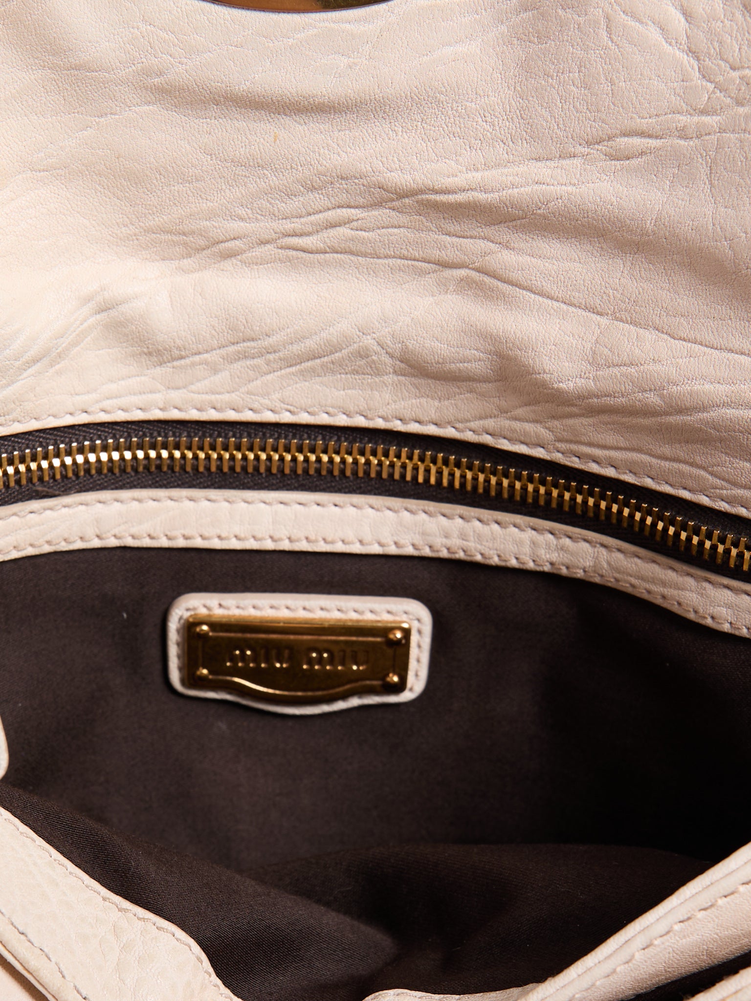 Miu Miu White Studded Crossbody Bag