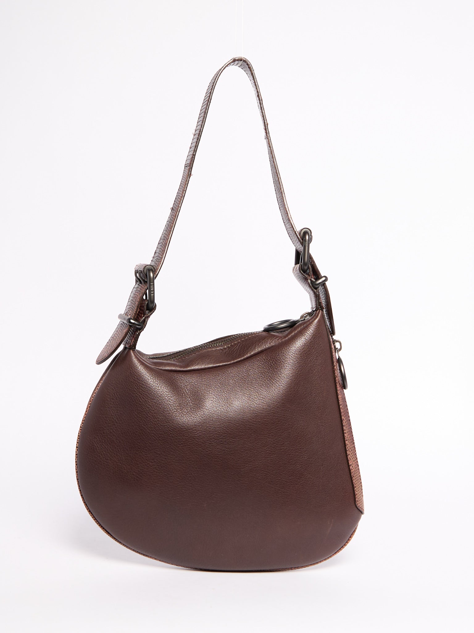 Fendi Selleria Leather and Python Embroidered Shoulder Bag