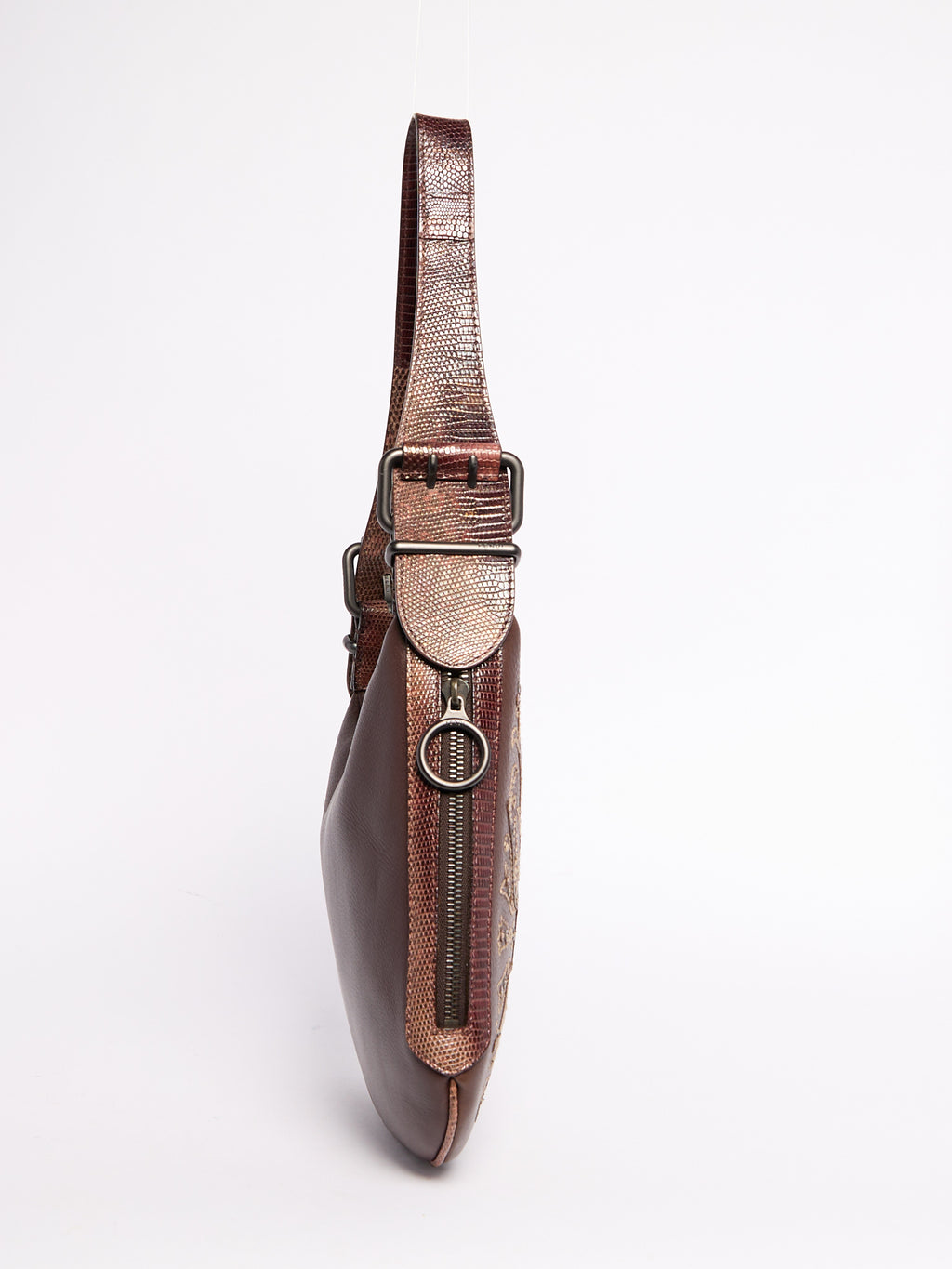 Fendi Selleria Leather and Python Embroidered Shoulder Bag
