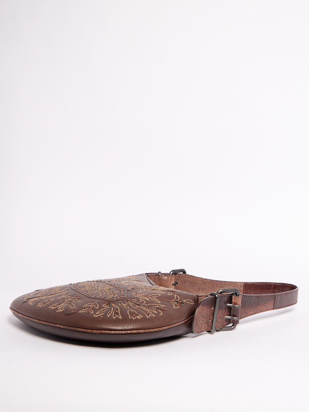 Fendi Selleria Leather and Python Embroidered Shoulder Bag