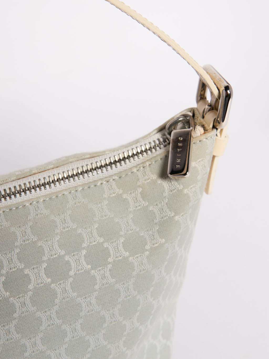 Celine Light Blue Canvas Shoulder Bag